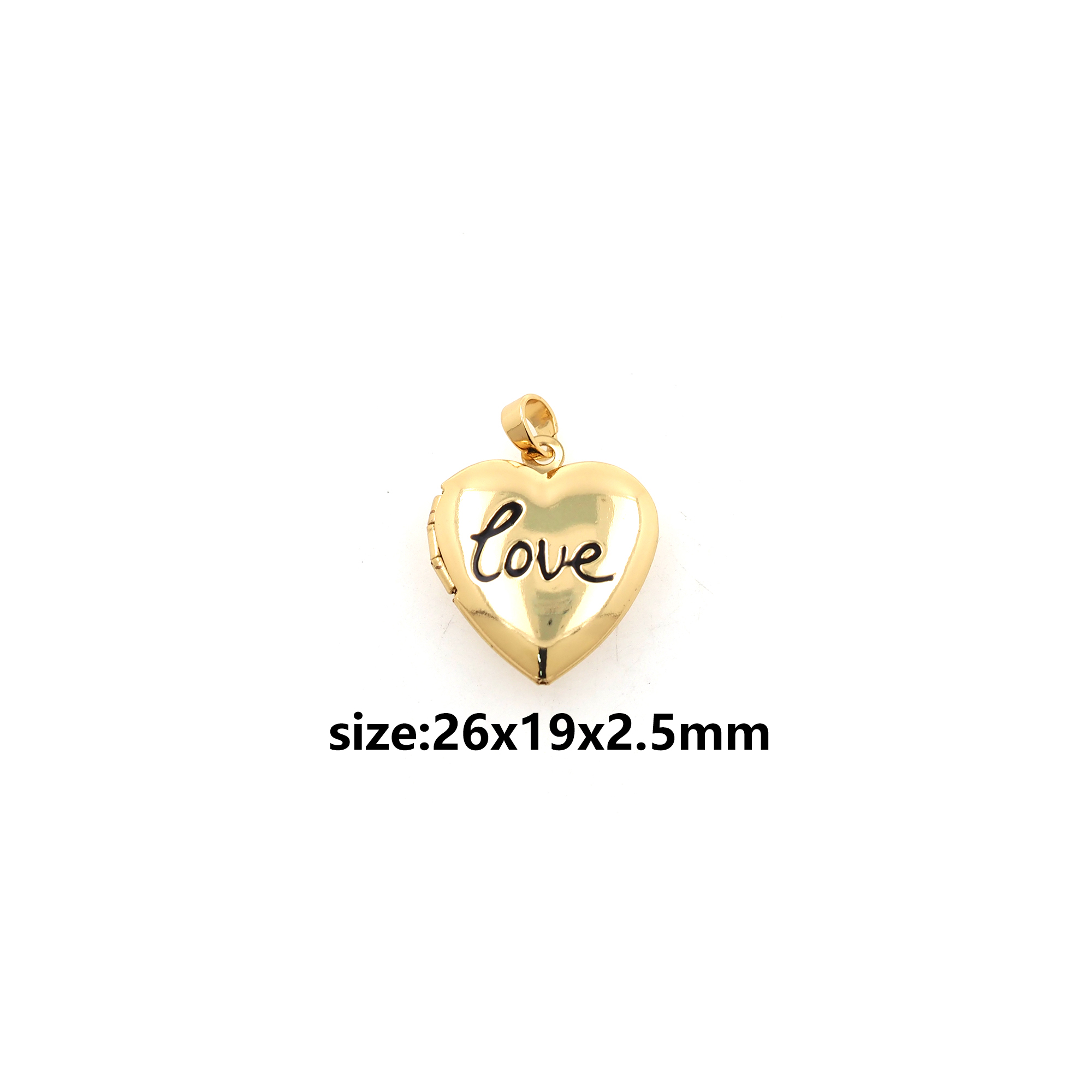 18K Gold Filled Heart Pendant,Love Heart Charm Earrings Necklace for DIY Jewelry Making Supply