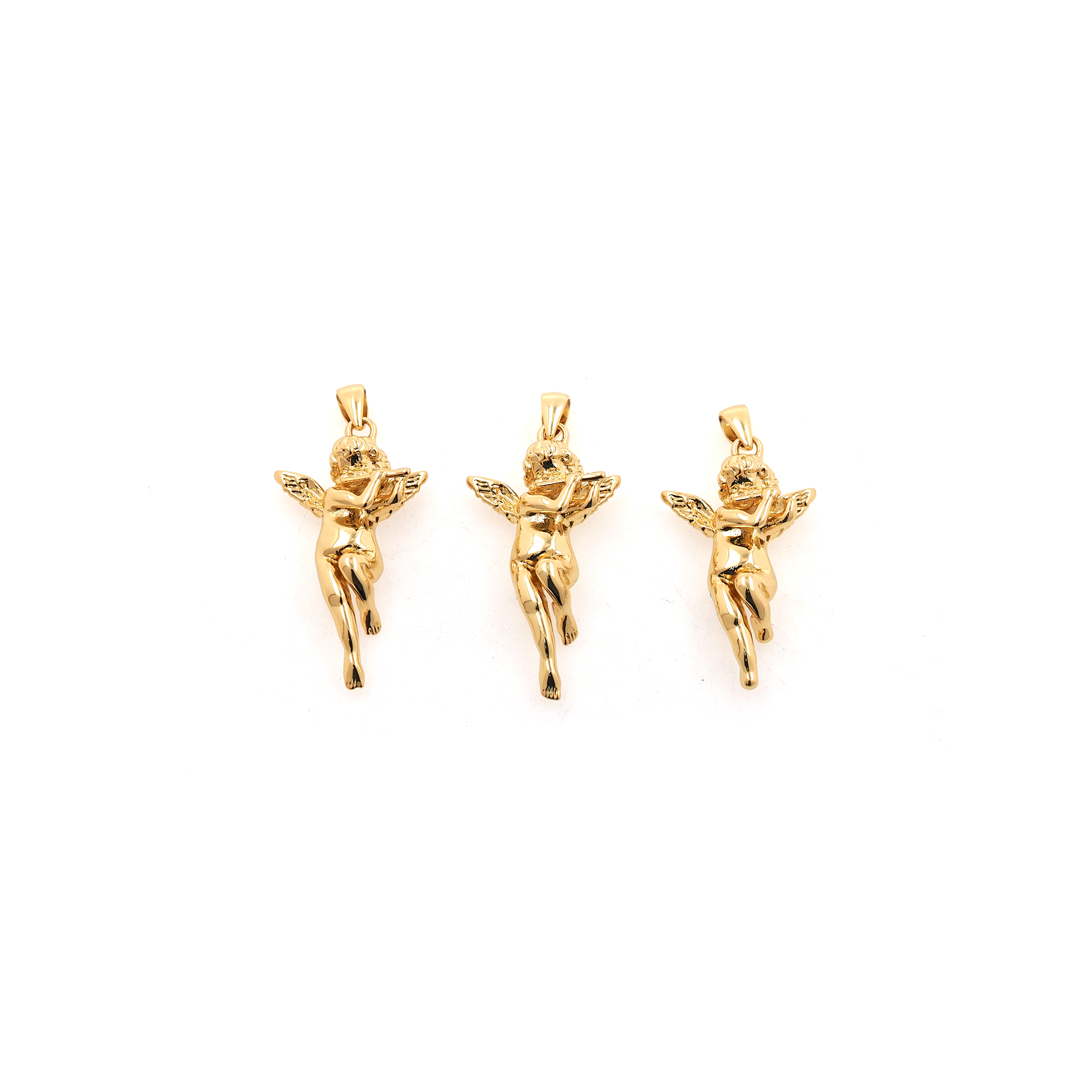 18K Gold Filled Angel Pendant,Cute Angel Charm Earrings Necklace for DIY Jewelry Making Supply