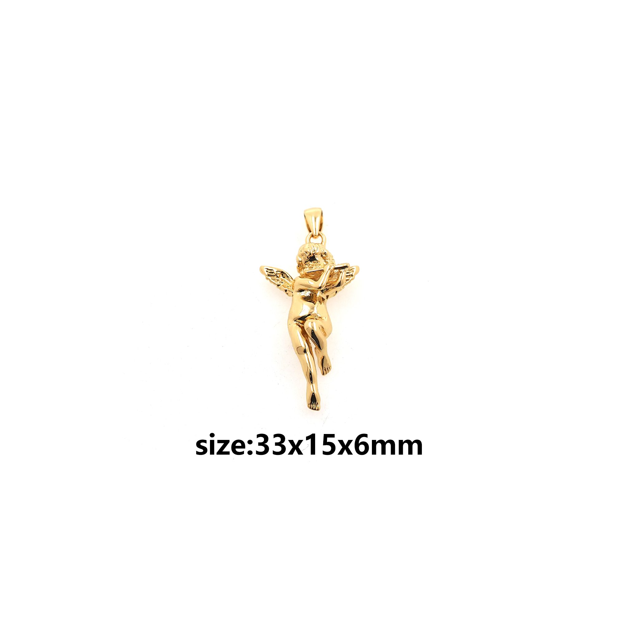 18K Gold Filled Angel Pendant,Cute Angel Charm Earrings Necklace for DIY Jewelry Making Supply