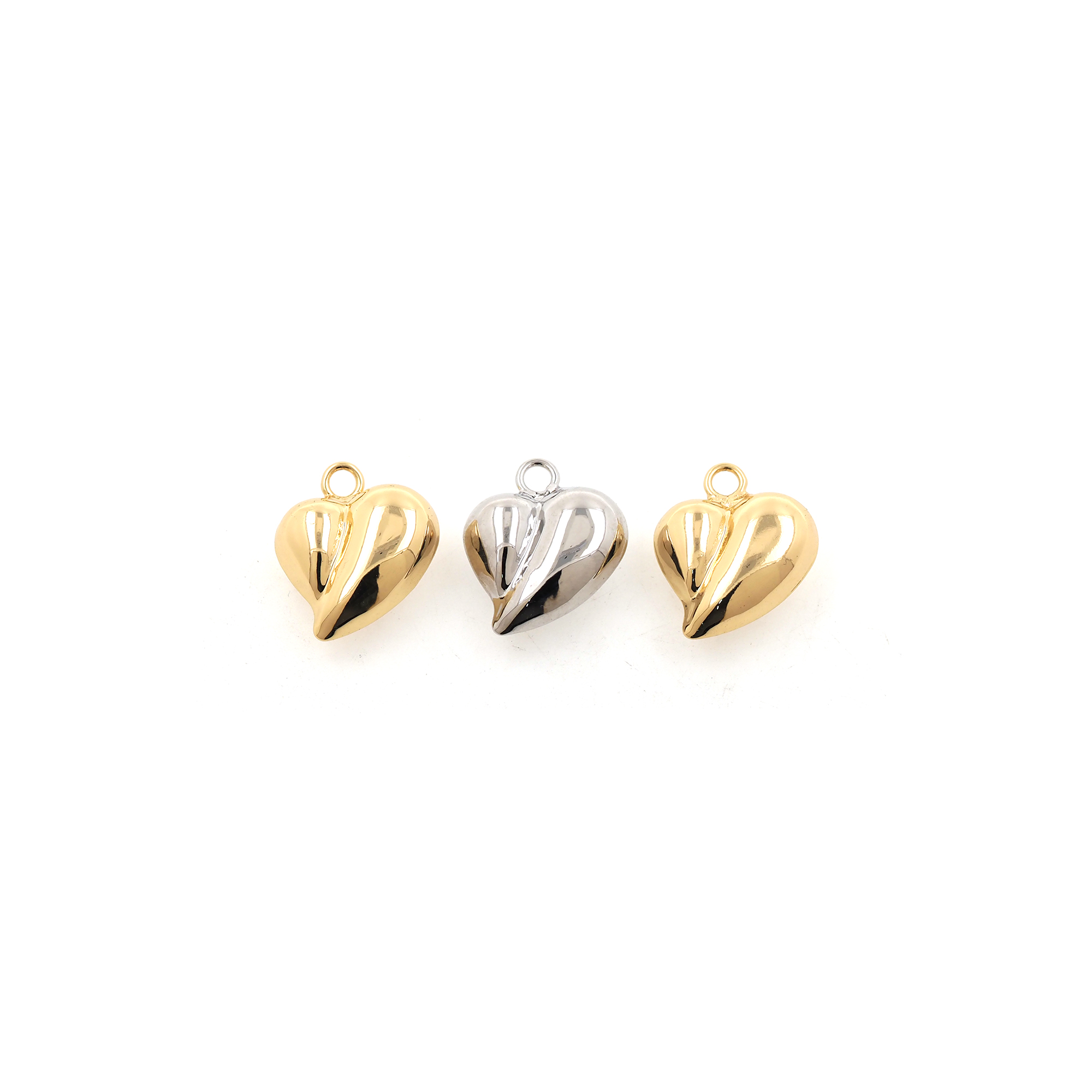 18K Gold Filled Heart Pendant,Dainty Heart Charm Earrings Necklace for DIY Jewelry Making Supply
