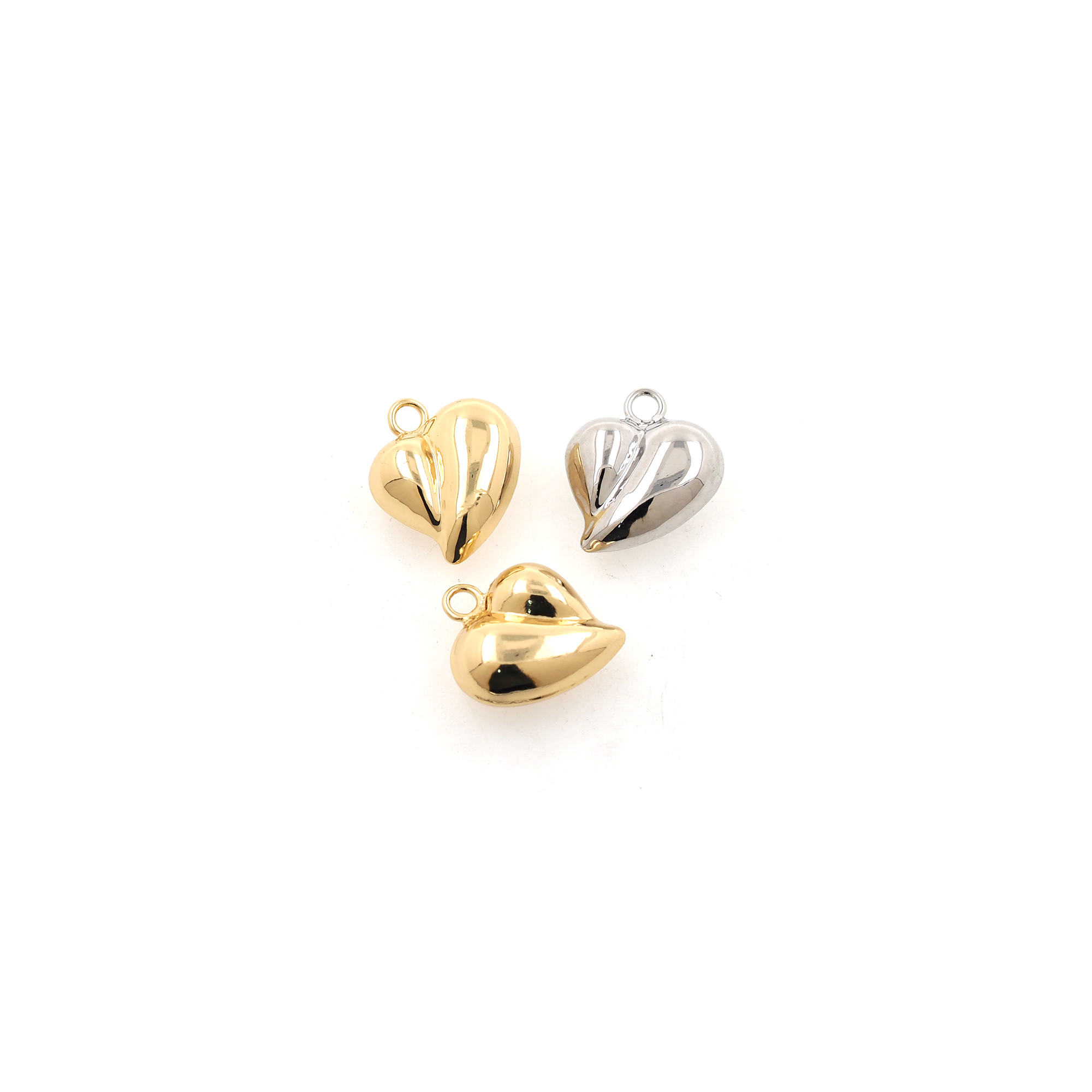 18K Gold Filled Heart Pendant,Dainty Heart Charm Earrings Necklace for DIY Jewelry Making Supply