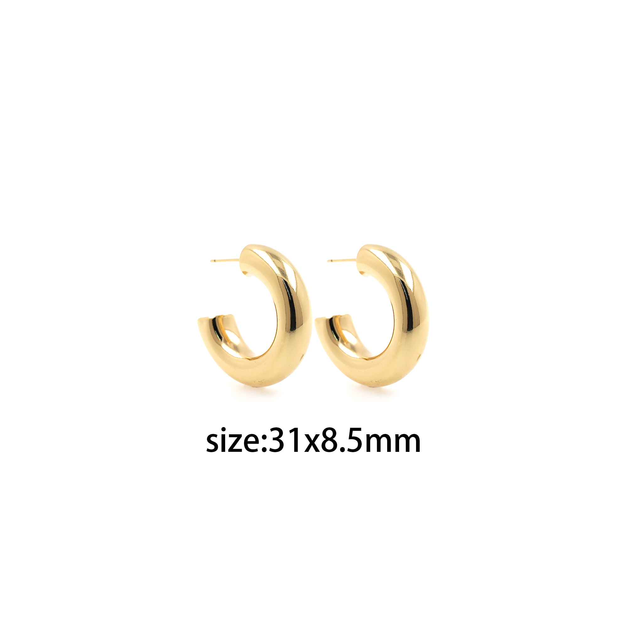 18K Gold Filled Thick Stud Earrings,Thick Earrings,Dainty Earrings,Minimalist Earring,Gift for Wife