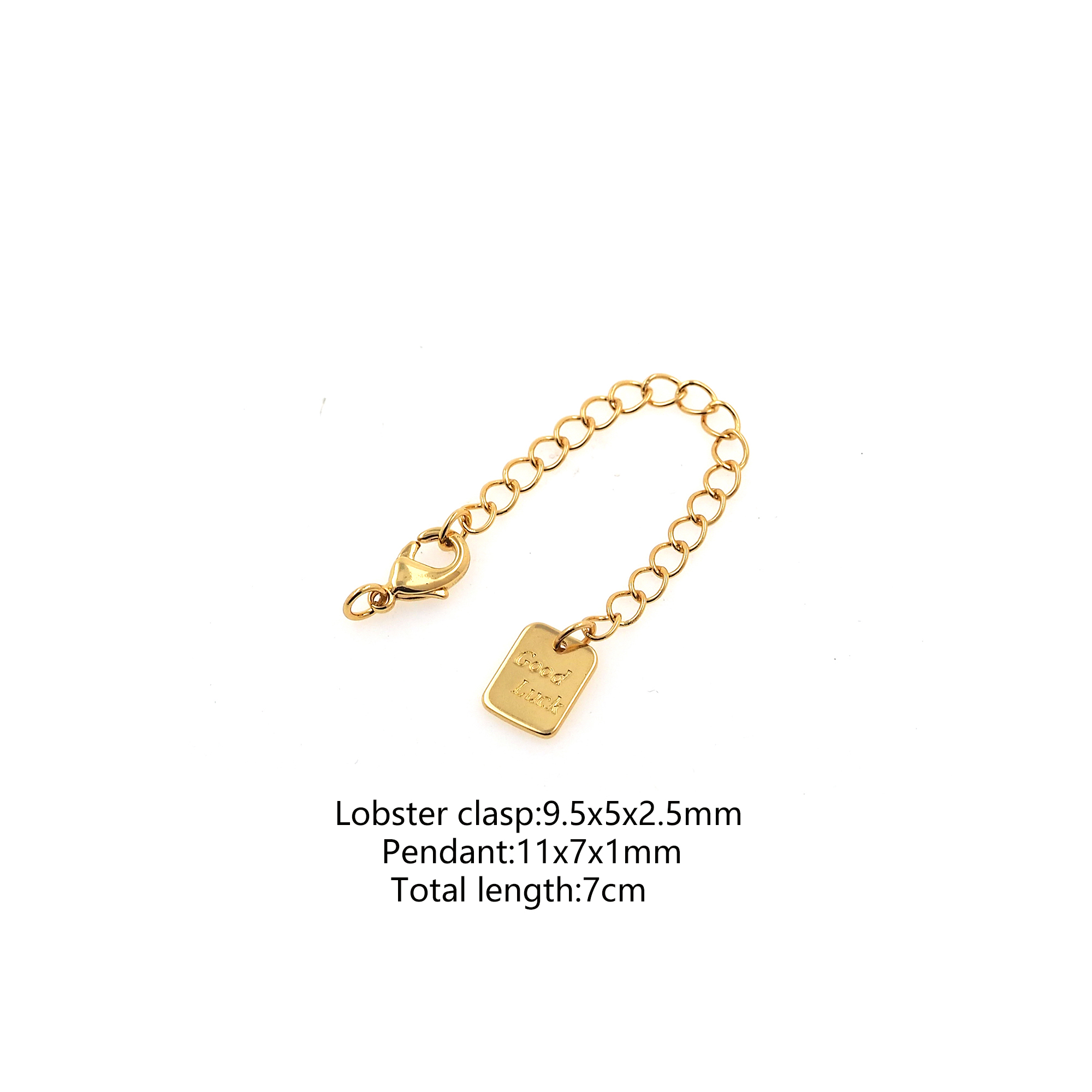 18K Gold Filled Chain Extender for Necklace Bracelet Supply Component Findings Extenders Lobster Claw Clasps with Gold Extender Chain