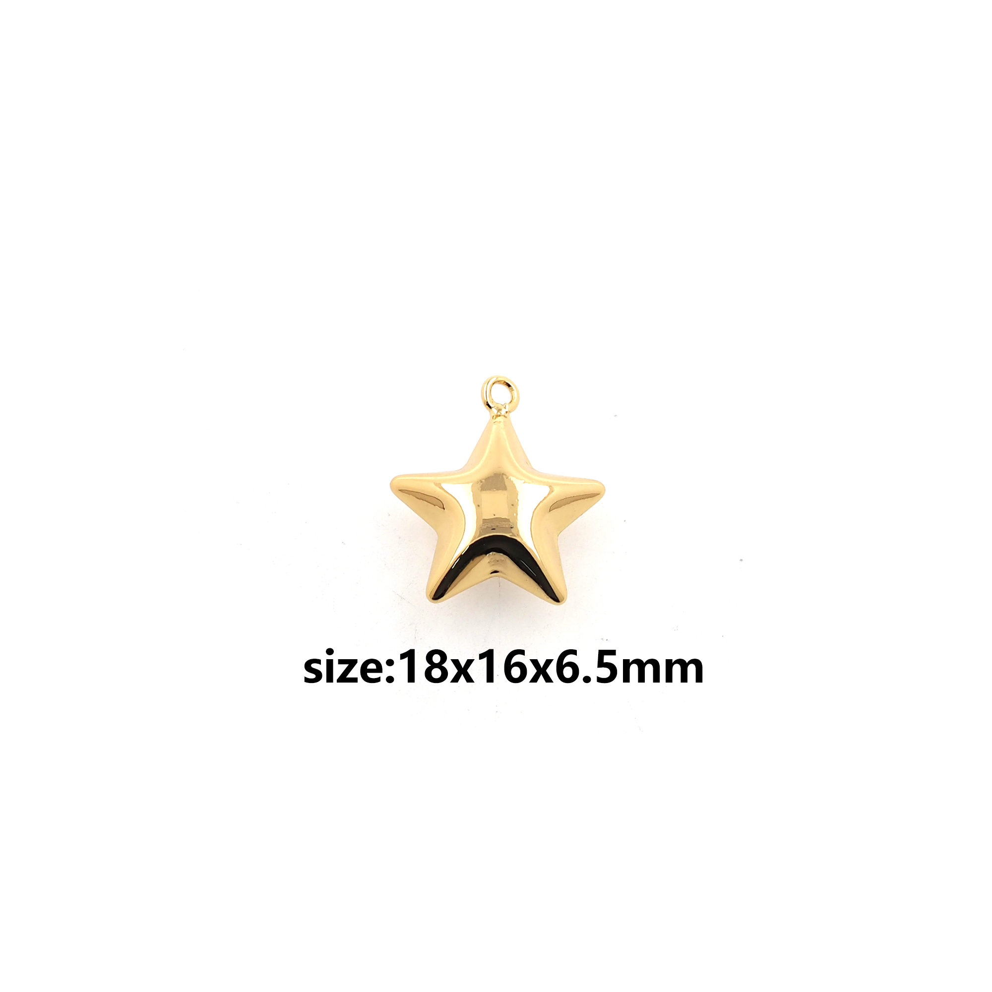 18K Gold Filled Star Pendant,Celestial Charm Earrings Necklace for DIY Jewelry Making Supply