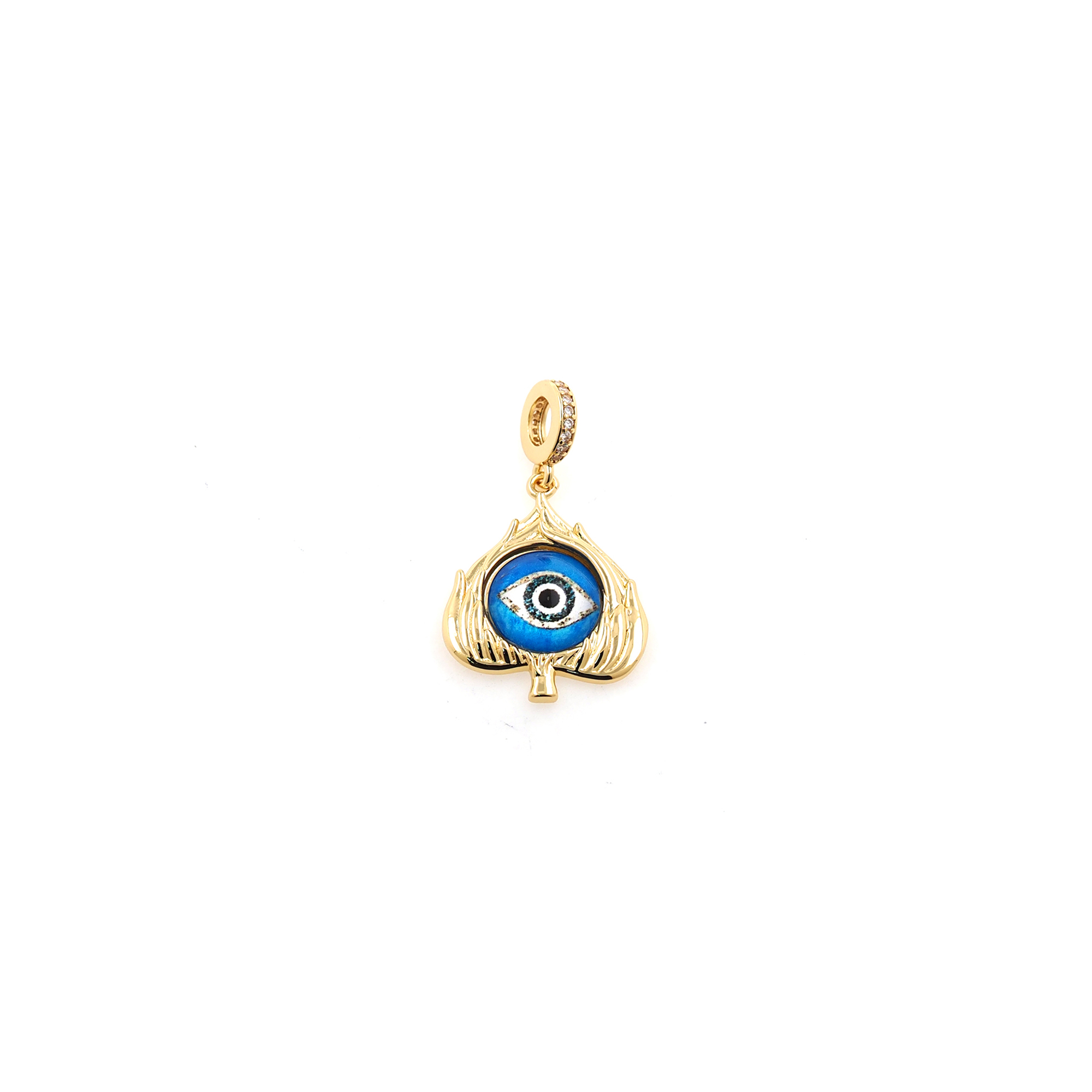 18K Gold Filled Evil Eye Pendant,Dainty Evil Eye Charm Earrings Necklace for DIY Jewelry Making Supply