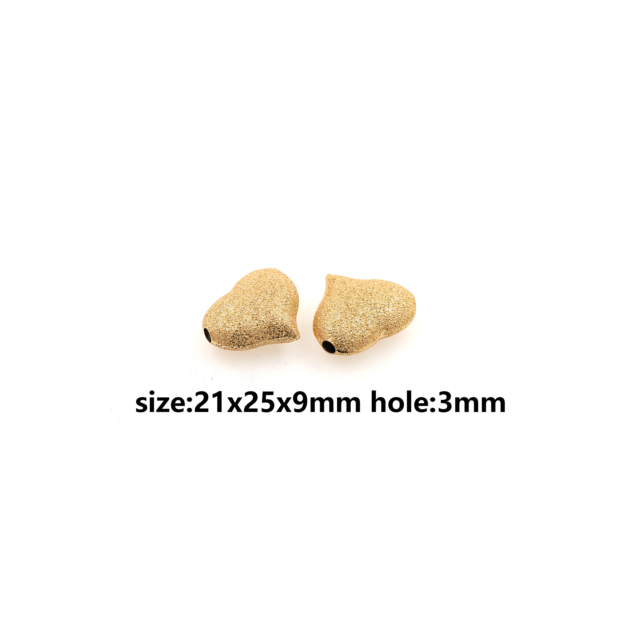 18K Gold Filled Heart Spacer Beads,Heart Bead for Bracelet Jewelry Necklace Making Supply