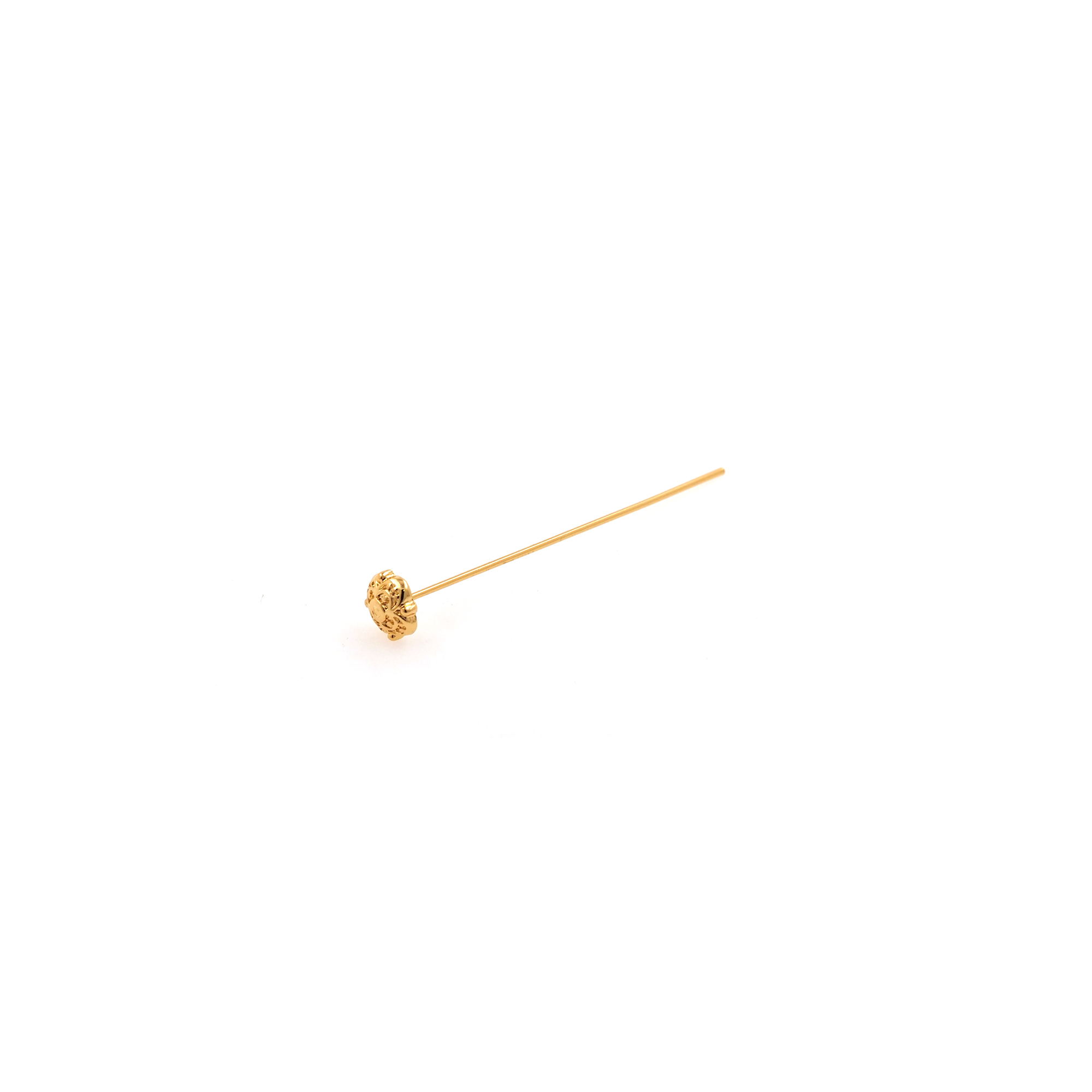 18K Gold Filled Flower Head Pins,Gold Ball Needle Charm Earrings Necklace for DIY Jewelry Making Supply