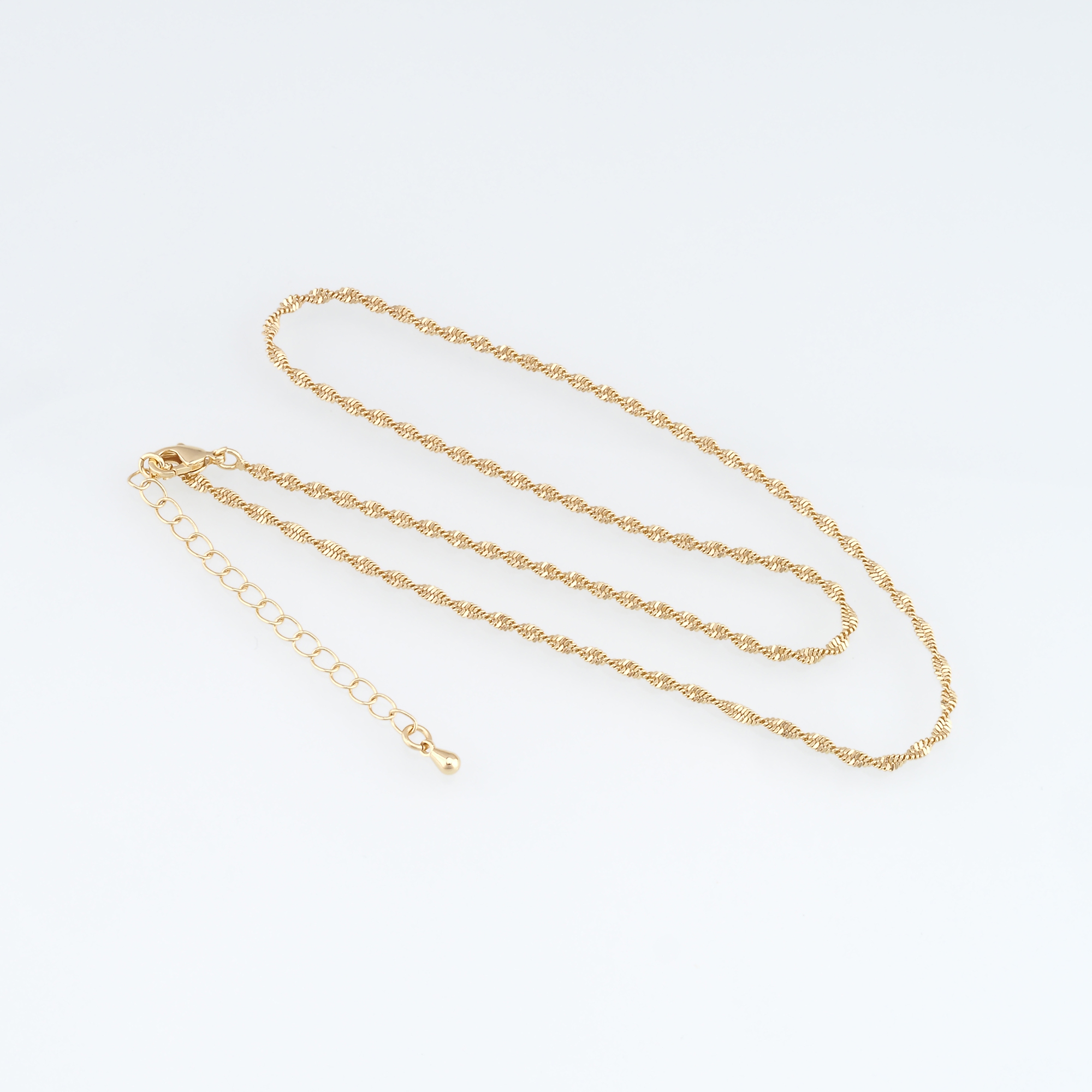 18K Gold Filled Twist Chain Necklace,Thin Link Chain Necklace,Twist Chain,Minimalist Necklace,Adjustable Necklace