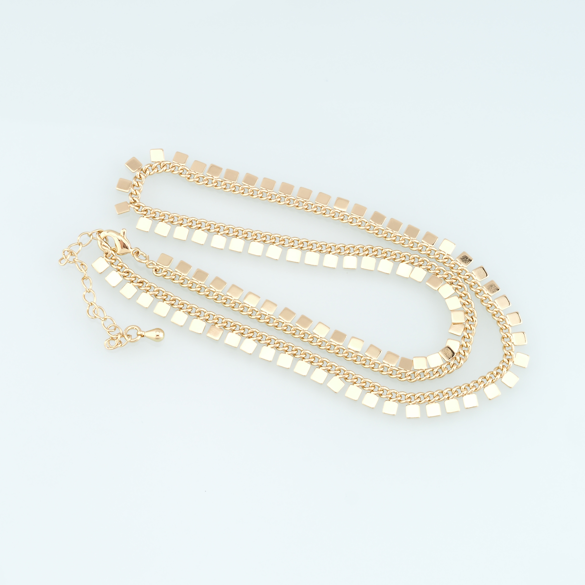 18K Gold Filled Square Chain Necklace,Thin Link Chain Necklace,Link Chain,Minimalist Necklace,Adjustable Necklace