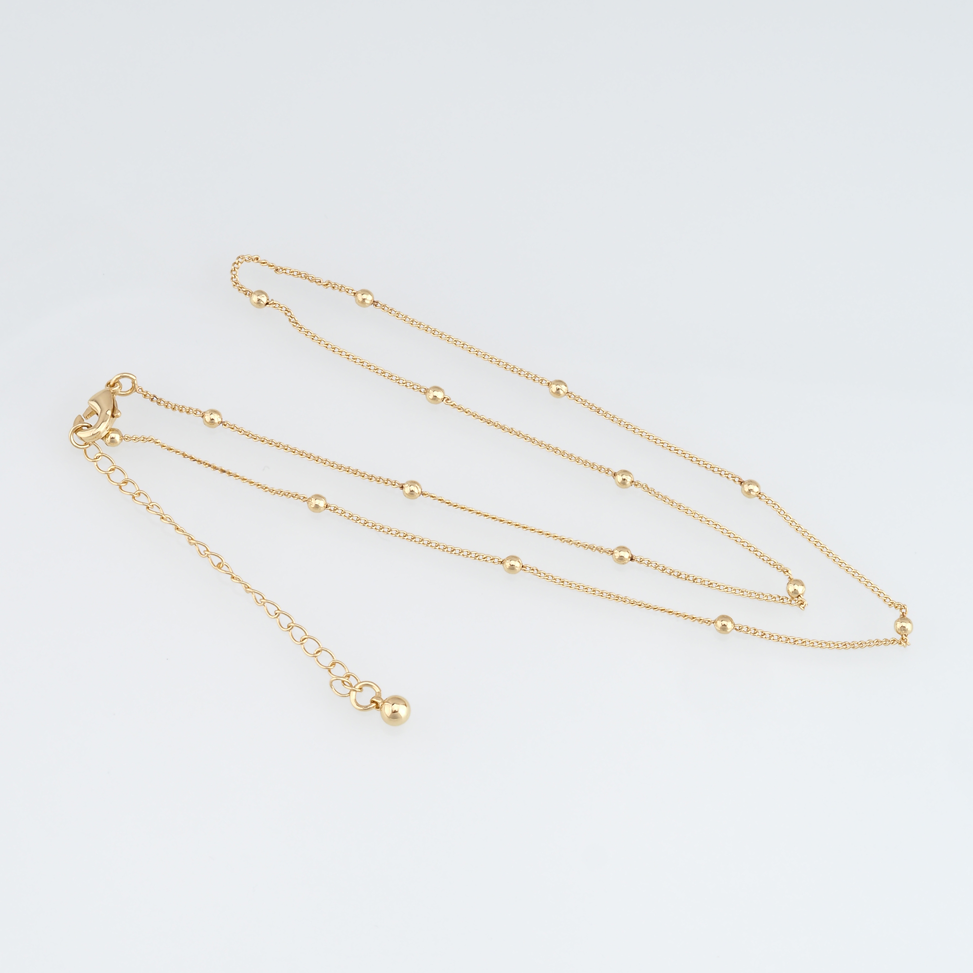 18K Gold Filled Cuban Chain Necklace,Thin Link Chain Necklace,Ball Link Chain,Minimalist Necklace,Adjustable Necklace
