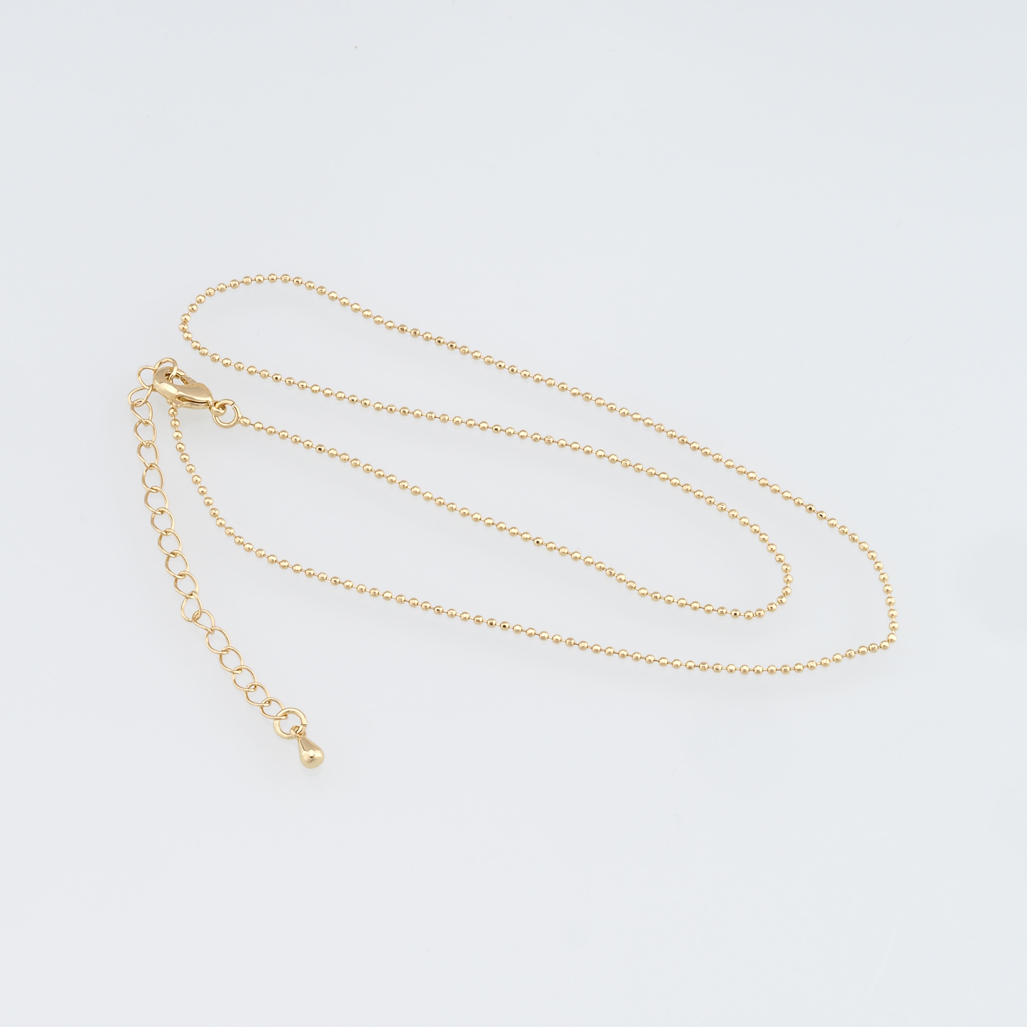 18K Gold Filled Ball Chain Necklace,Gold Link Chain Necklace,Beaded Link Chain,Minimalist Necklace,Adjustable Necklace