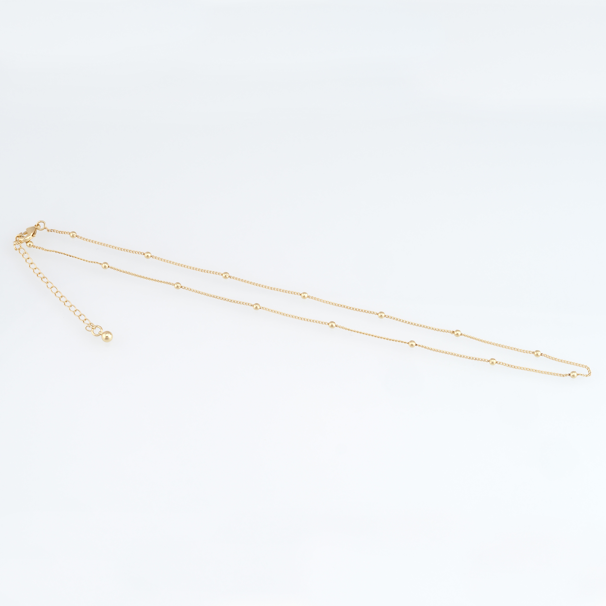 18K Gold Filled Cuban Chain Necklace,Thin Link Chain Necklace,Ball Link Chain,Minimalist Necklace,Adjustable Necklace