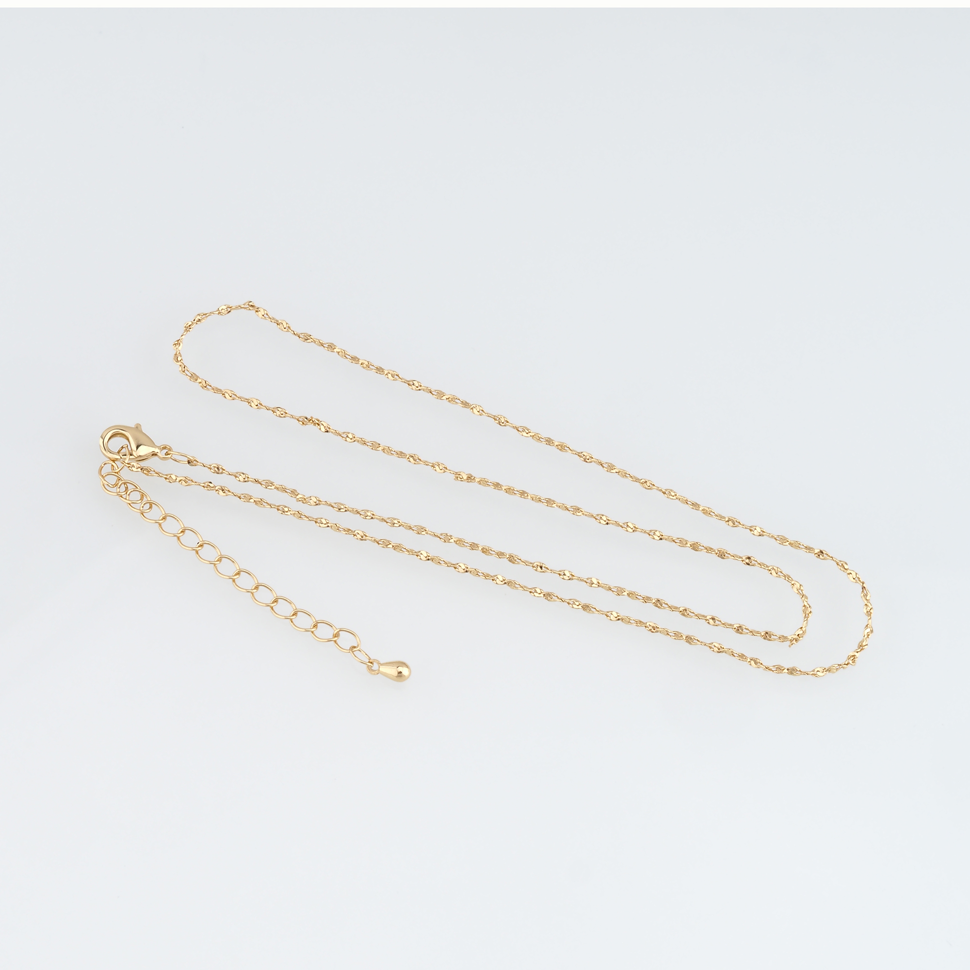 18K Gold Filled Textured Chain Necklace,Thin Link Chain Necklace,Twisted Link Chain,Minimalist Necklace,Adjustable Necklace