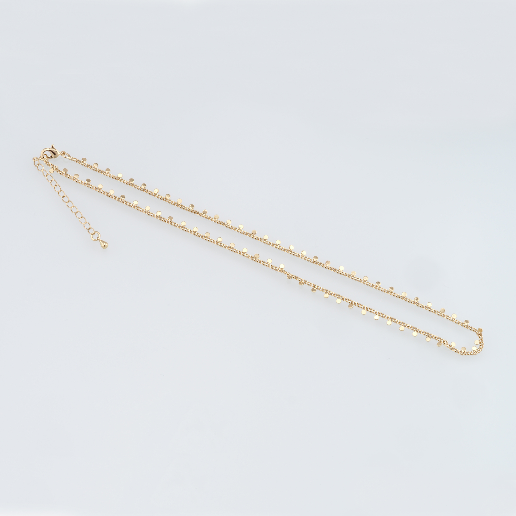 18K Gold Filled Sequin Disc Chain Necklace,Gold Link Chain Necklace,Round Link Chain,Minimalist Necklace,Adjustable Necklace