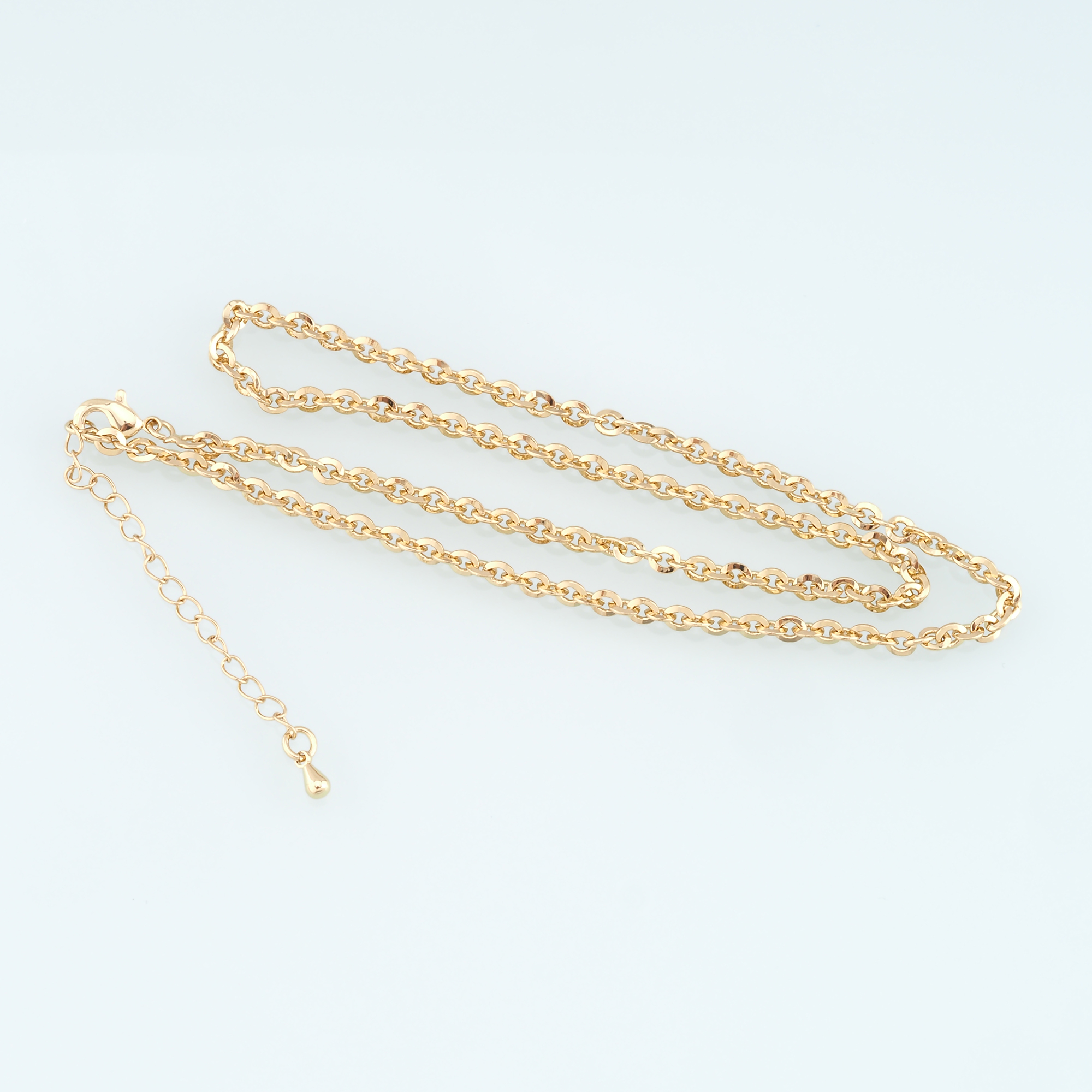 18K Gold Filled Cable Chain Necklace,Thin Link Chain Necklace,Round Link Chain,Minimalist Necklace,Adjustable Necklace