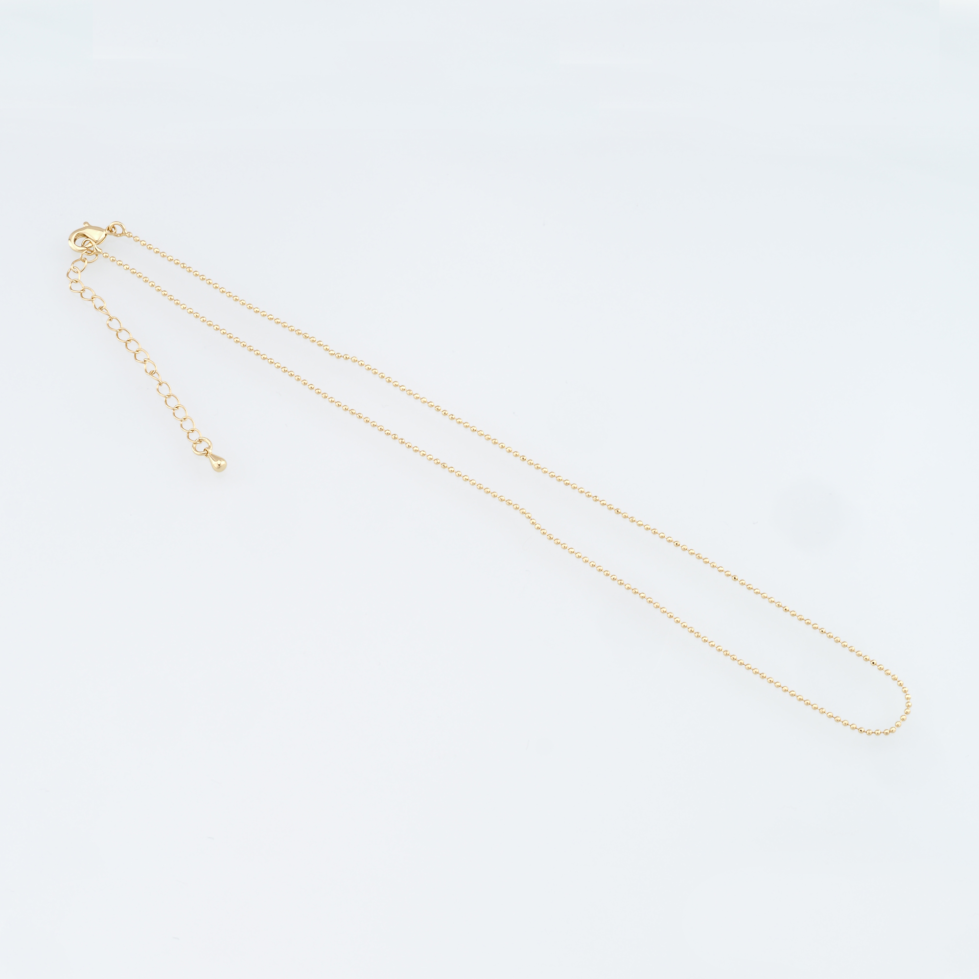 18K Gold Filled Ball Chain Necklace,Gold Link Chain Necklace,Beaded Link Chain,Minimalist Necklace,Adjustable Necklace