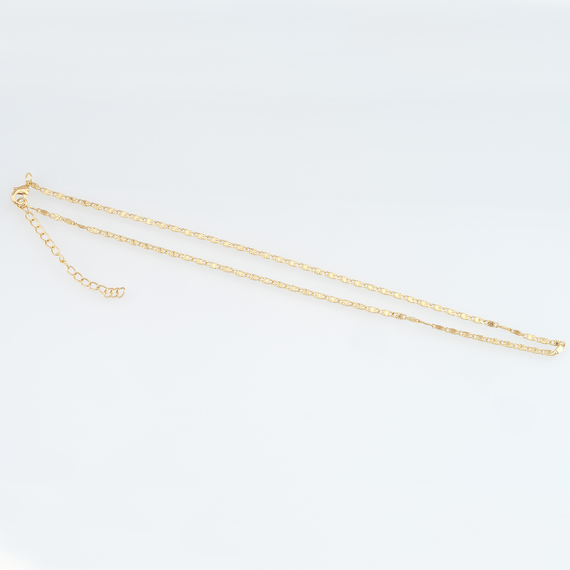 18K Gold Filled Textured Chain Necklace,Thin Link Chain Necklace,Sunbeam Link Chain,Minimalist Necklace,Adjustable Necklace