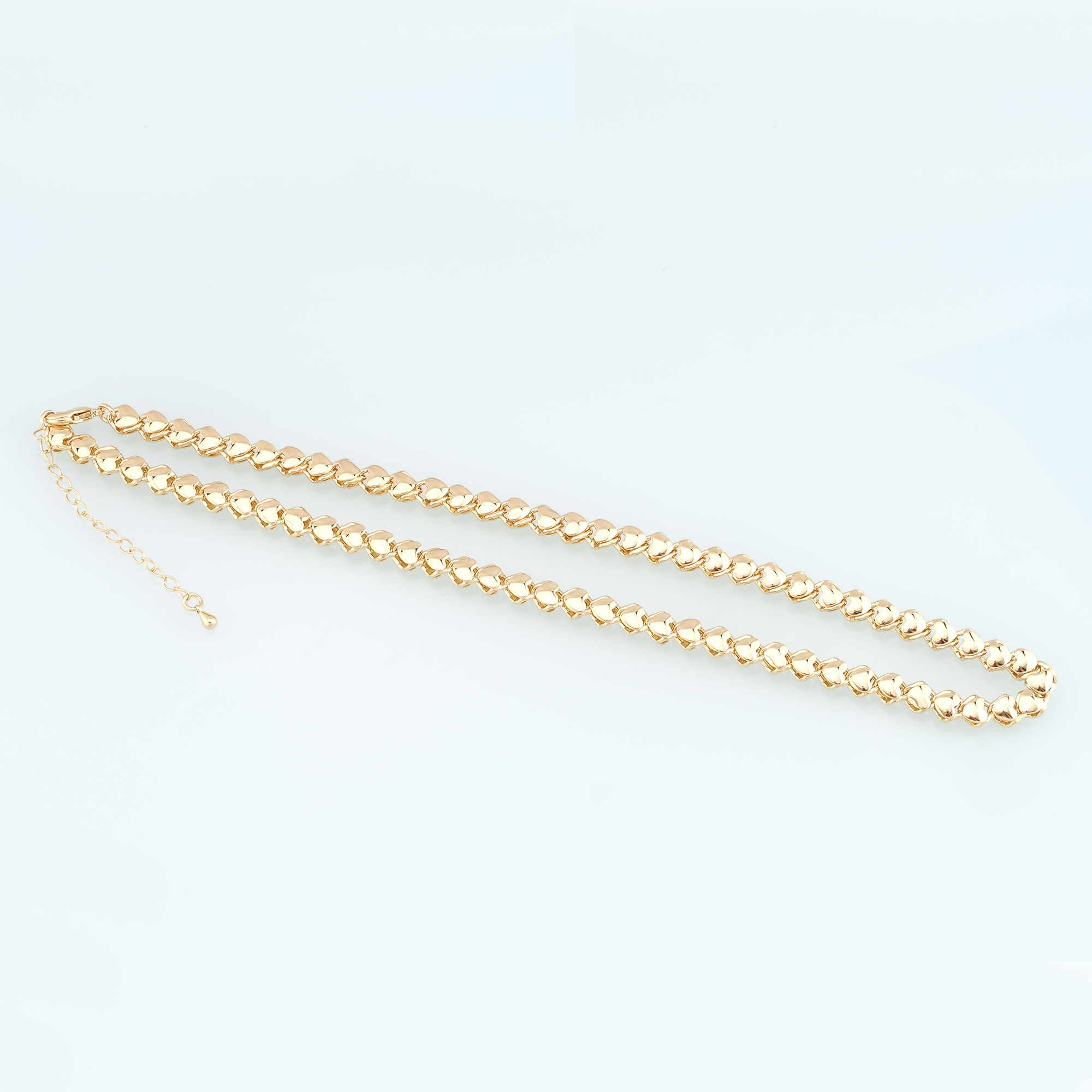 18K Gold Filled Heart Chain Necklace,Heart Link Chain Necklace,Link Chain,Minimalist Necklace,Adjustable Necklace