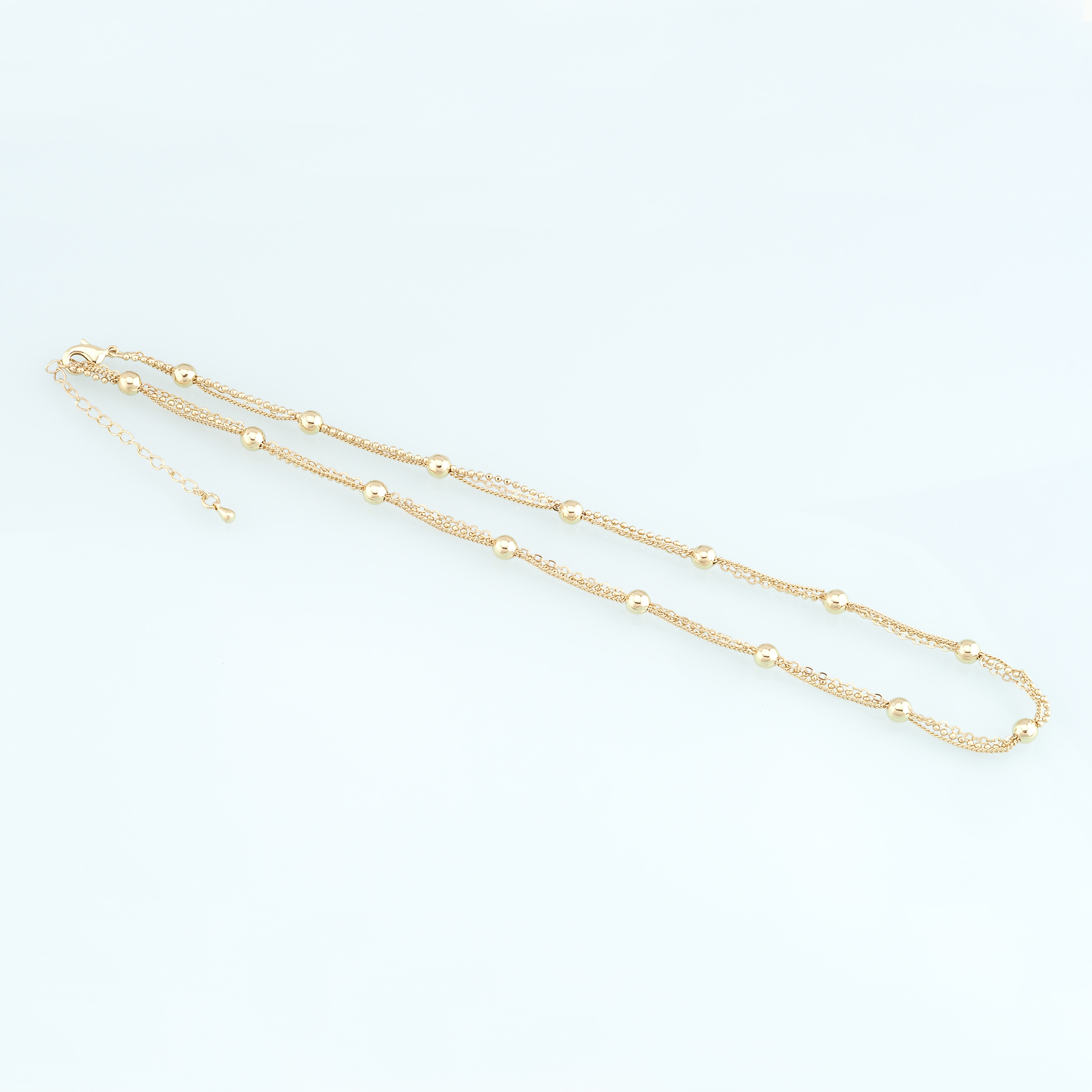 18K Gold Filled Ball Chain Necklace,Thin Link Chain Necklace,Beaded Link Chain,Minimalist Necklace,Adjustable Necklace