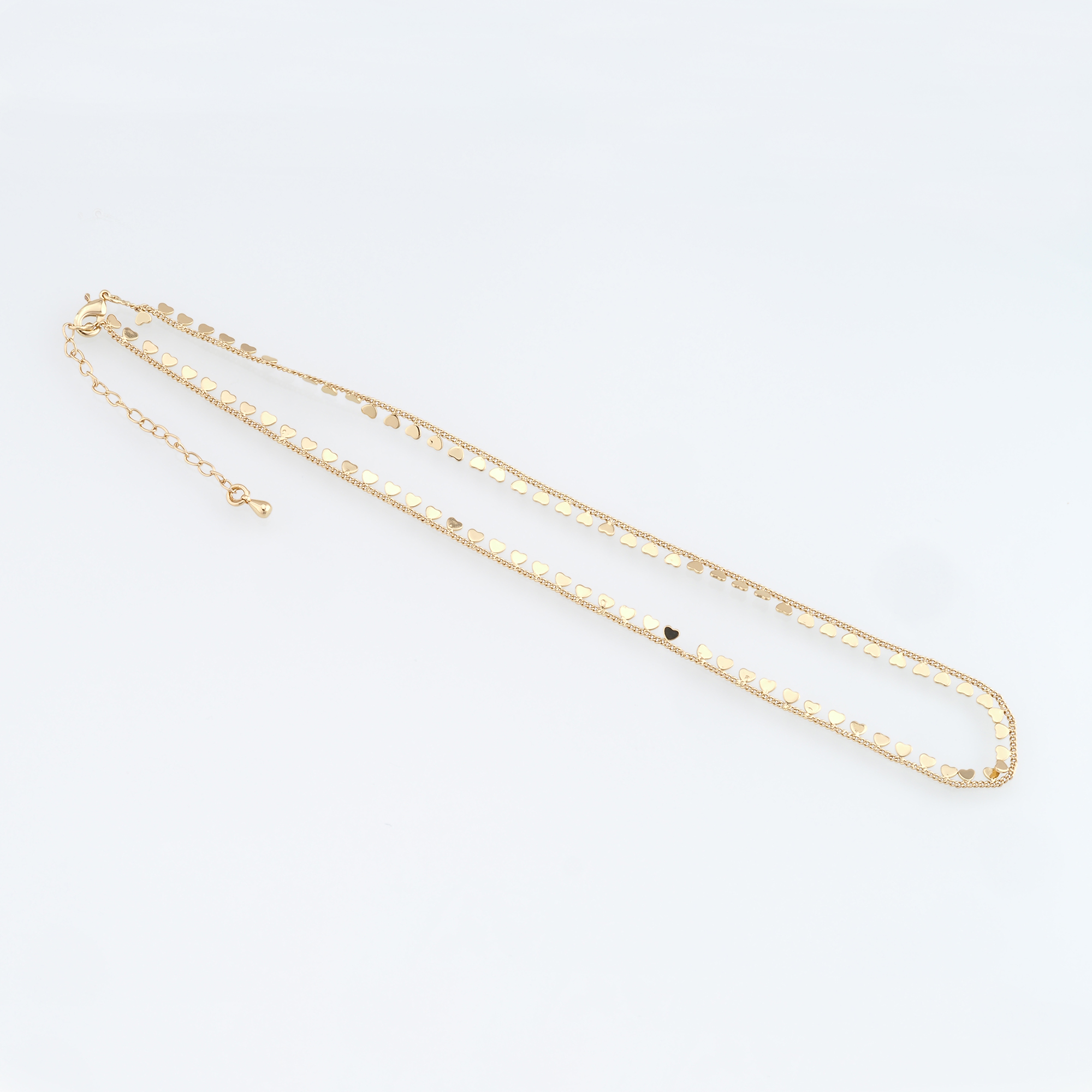 18K Gold Filled Heart Chain Necklace,Gold Link Chain Necklace,Heart Link Chain,Minimalist Necklace,Adjustable Necklace