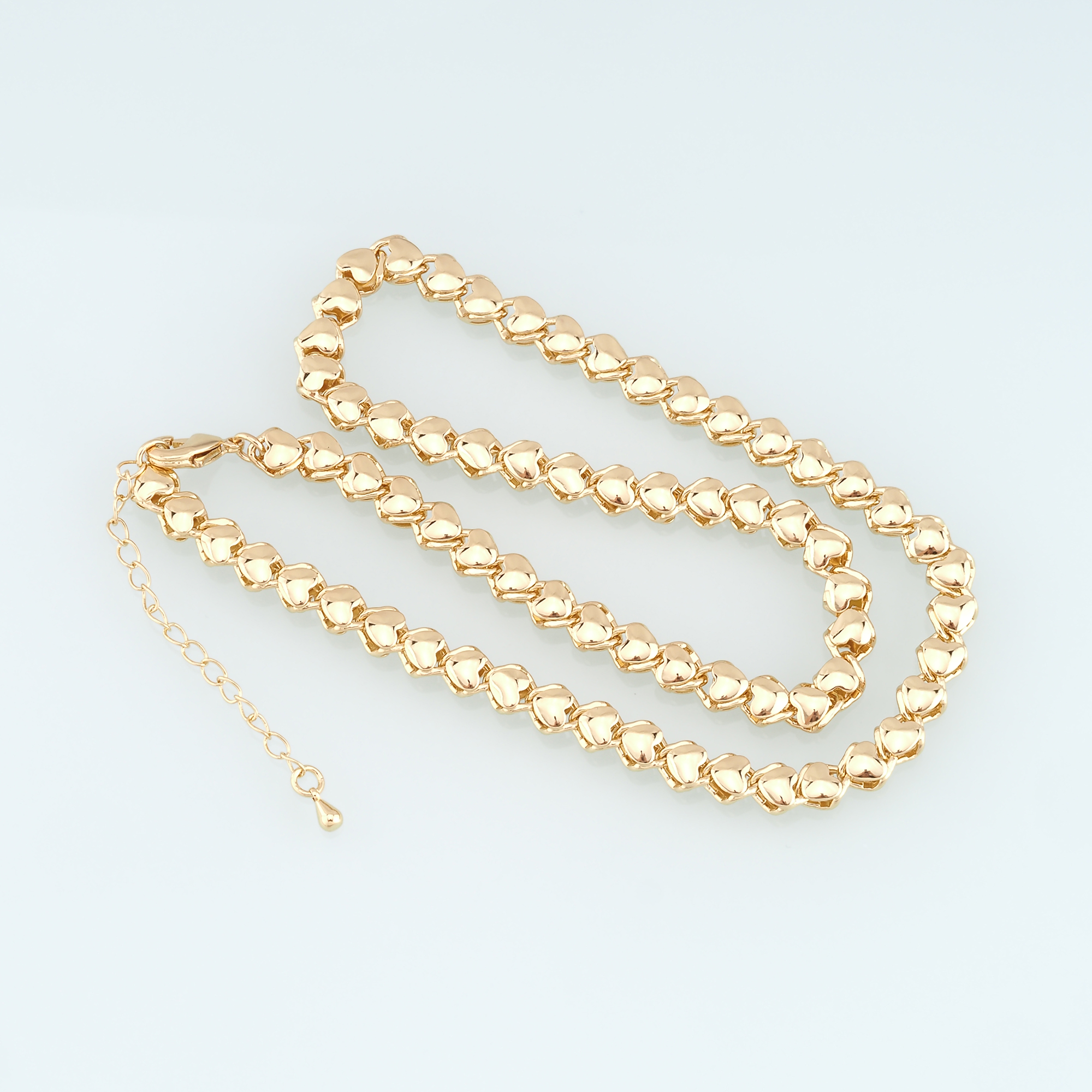 18K Gold Filled Heart Chain Necklace,Heart Link Chain Necklace,Link Chain,Minimalist Necklace,Adjustable Necklace