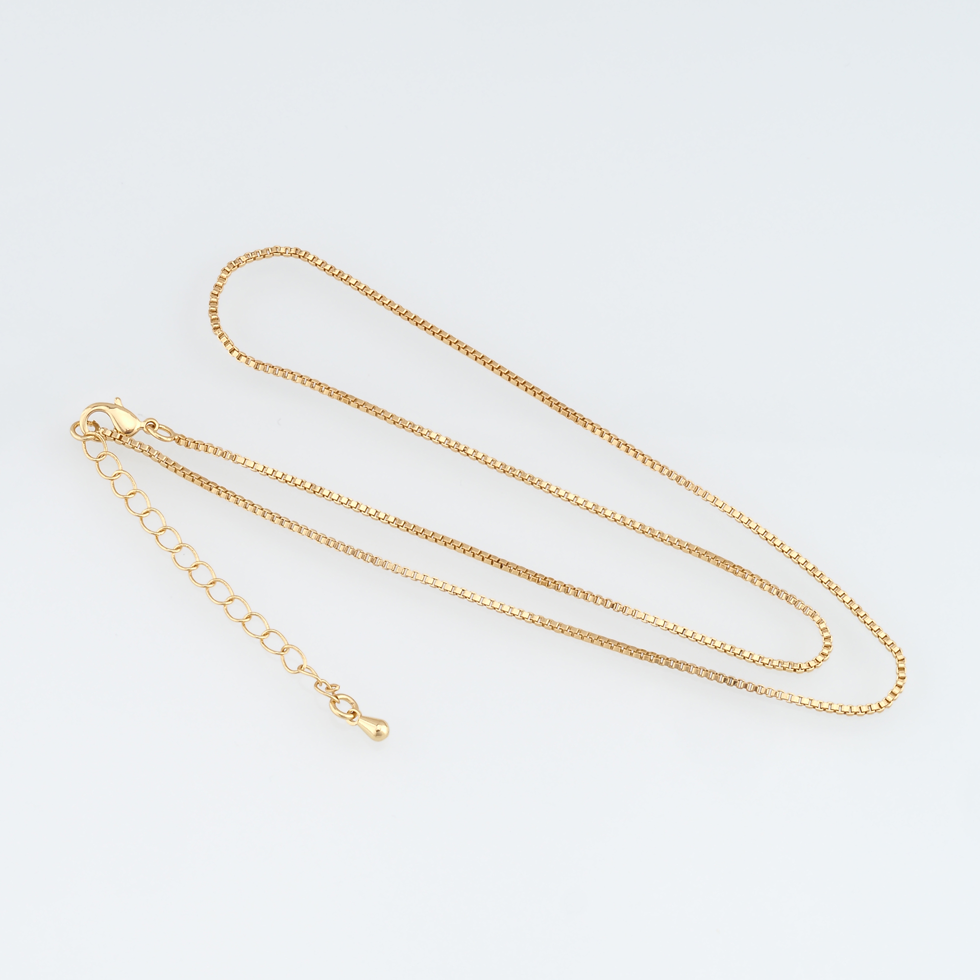 18K Gold Filled Box Chain Necklace,Thin Link Chain Necklace,Box Link Chain,Minimalist Necklace,Adjustable Necklace