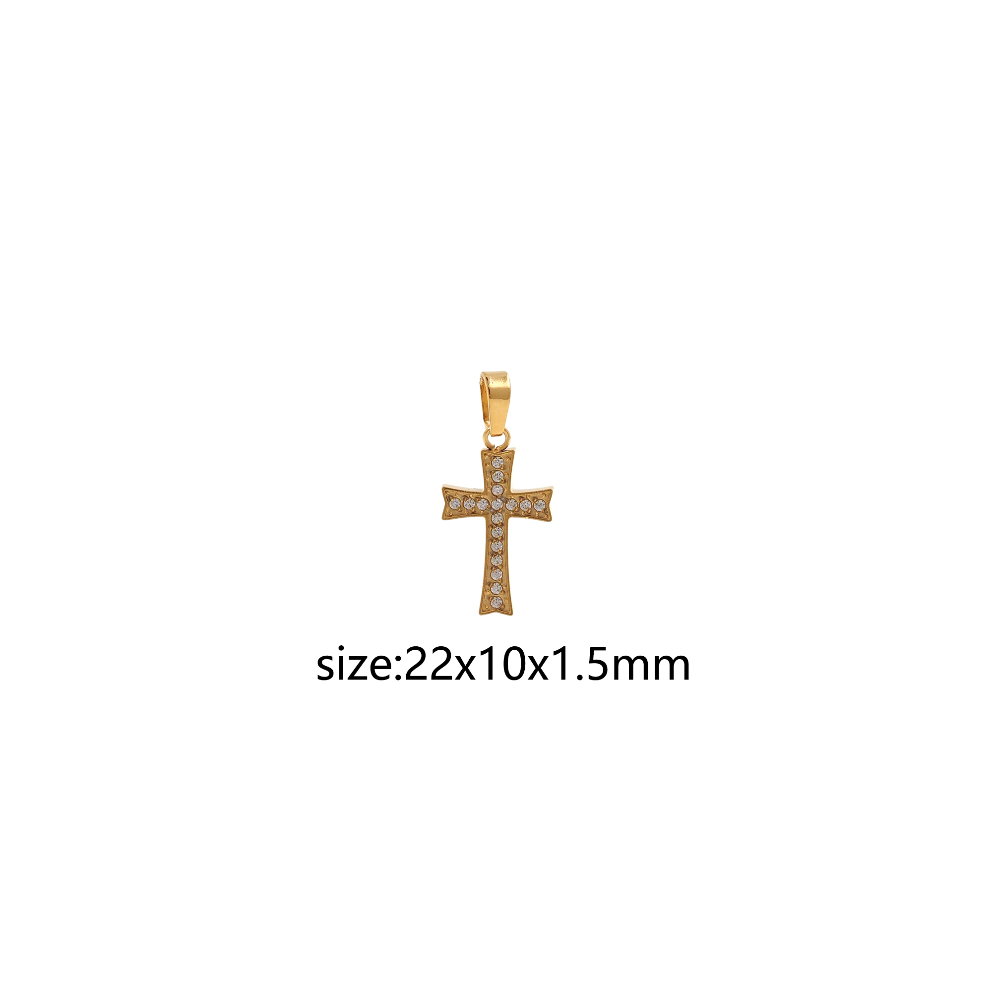 Stainless Steel Religious Pendant,CZ Micro Pave Cross Charm Charm Earrings Necklace for DIY Jewelry Making Supply