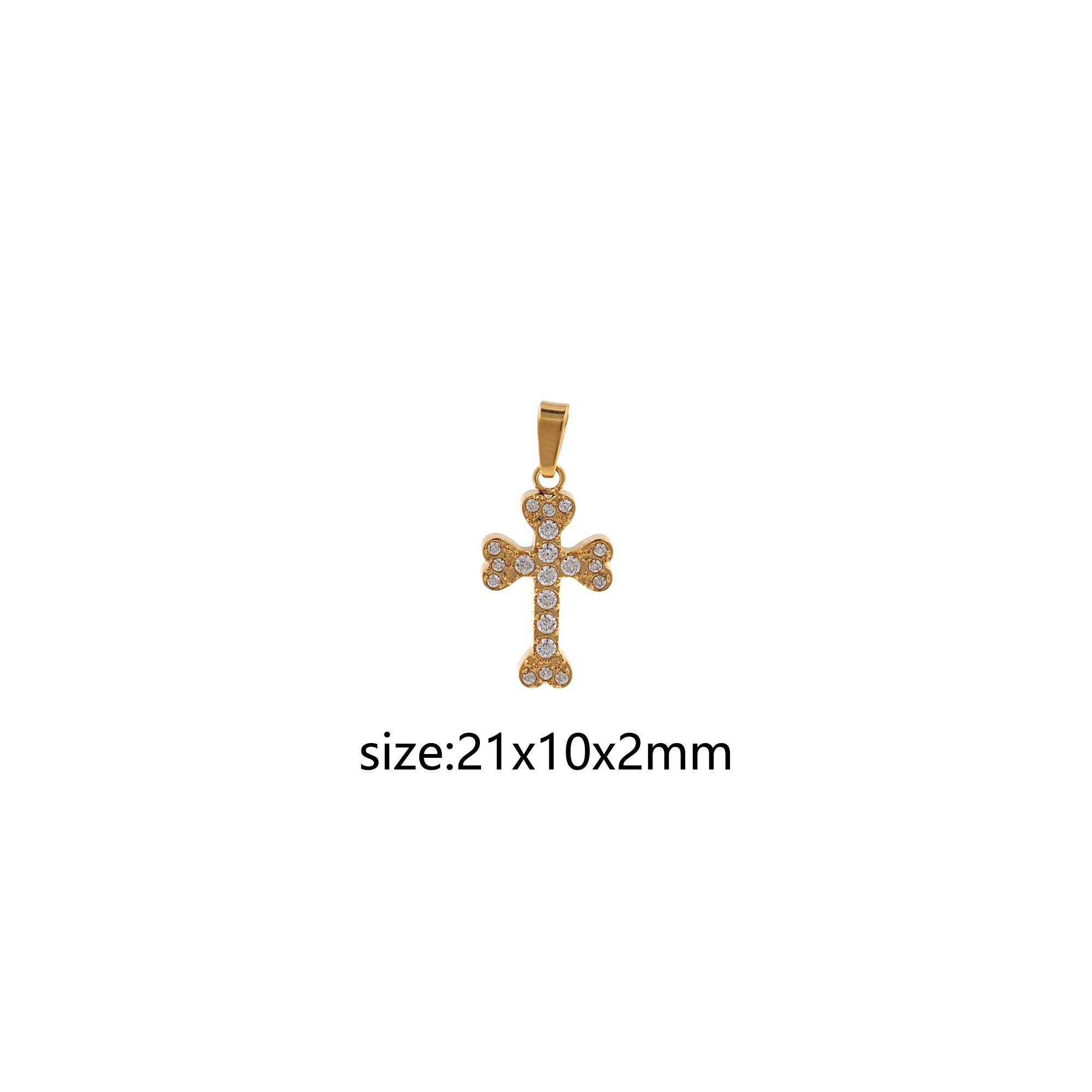 Stainless Steel Cross Pendant,CZ Micro Pave Religious Charm Charm Earrings Necklace for DIY Jewelry Making Supply