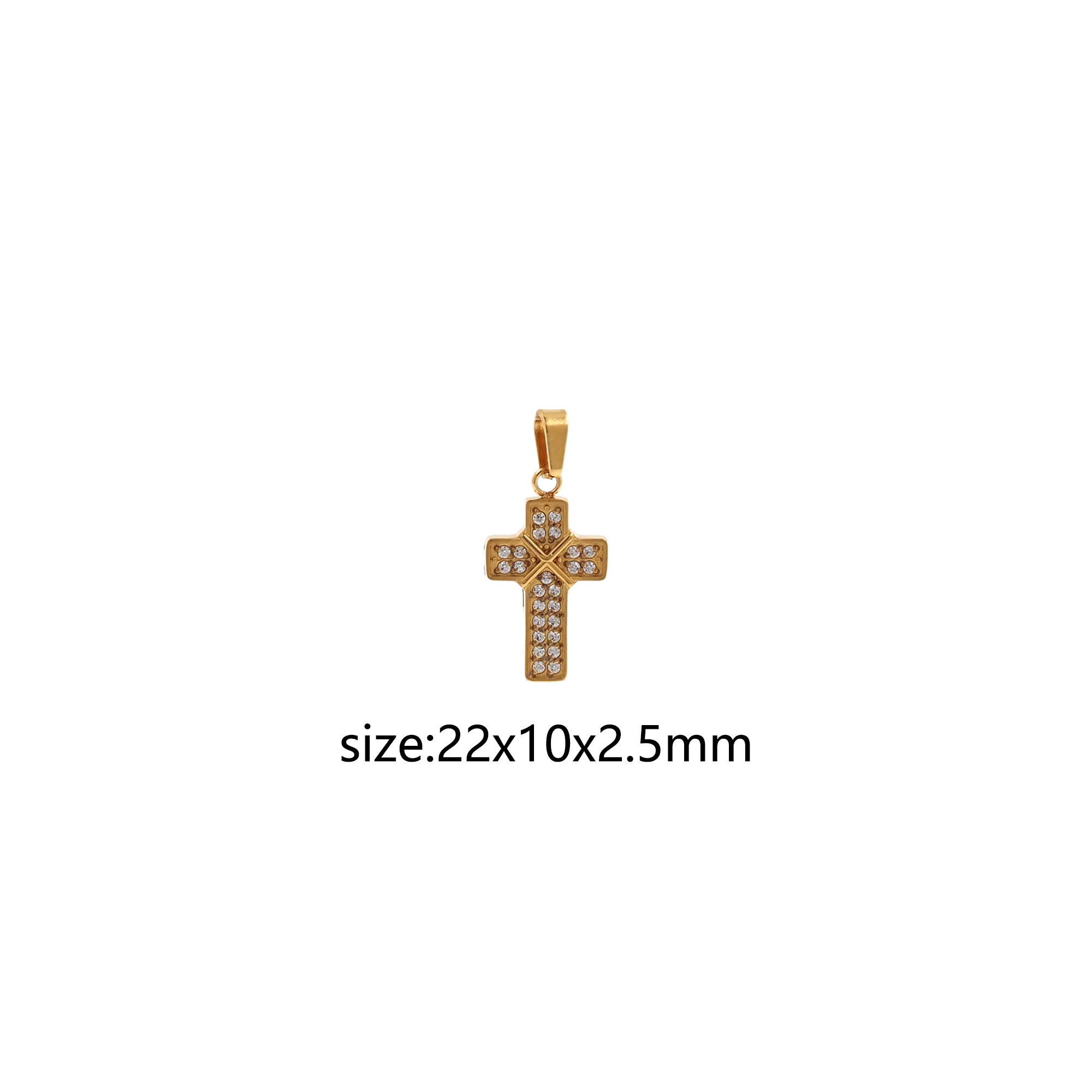 Stainless Steel Cross Pendant,CZ Micro Pave Cross Charm Charm Earrings Necklace for DIY Jewelry Making Supply