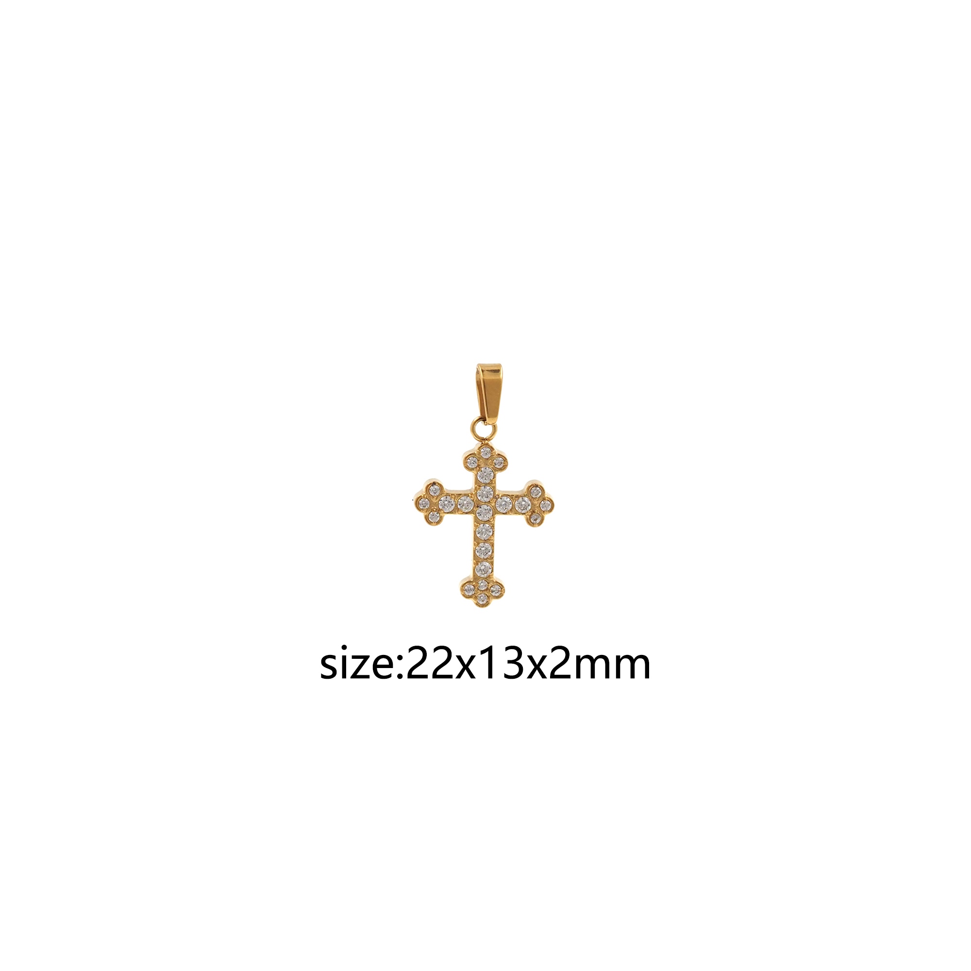Stainless Steel Cross Pendant,CZ Micro Pave Religious Charm Charm Earrings Necklace for DIY Jewelry Making Supply