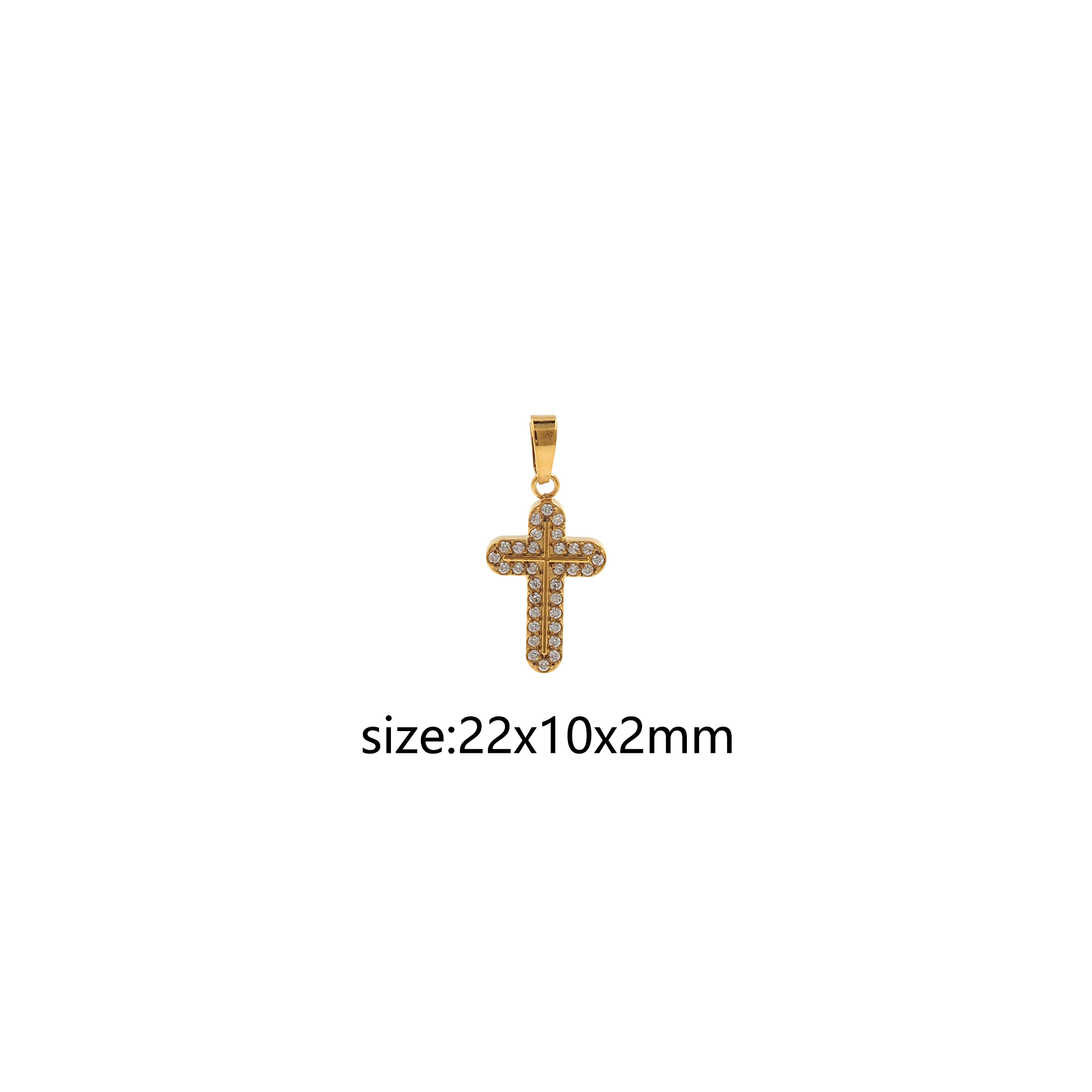 Stainless Steel Cross Pendant,CZ Micro Pave Religious Charm Charm Earrings Necklace for DIY Jewelry Making Supply