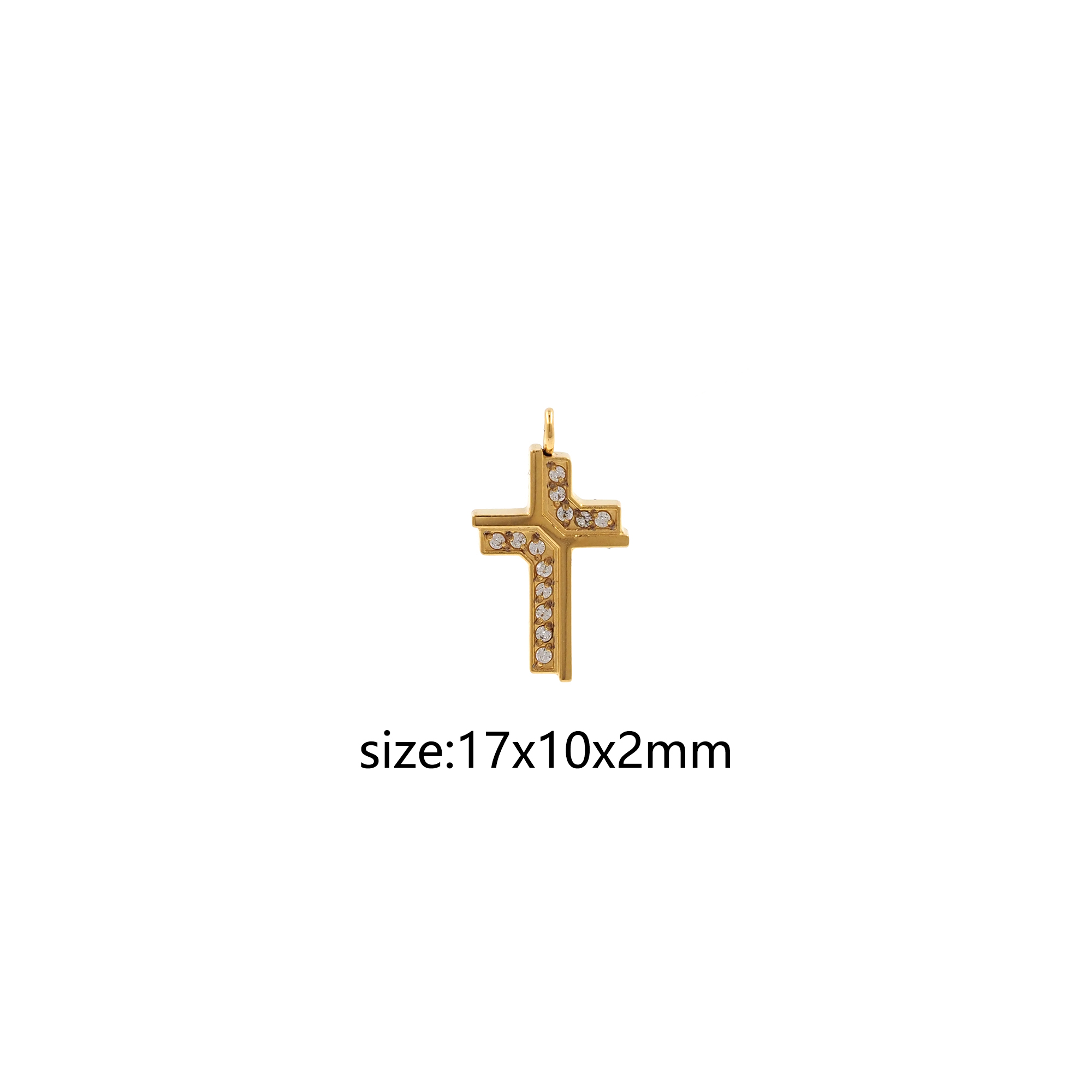 Stainless Steel Cross Pendant,CZ Micro Pave Religious Charm Charm Earrings Necklace for DIY Jewelry Making Supply