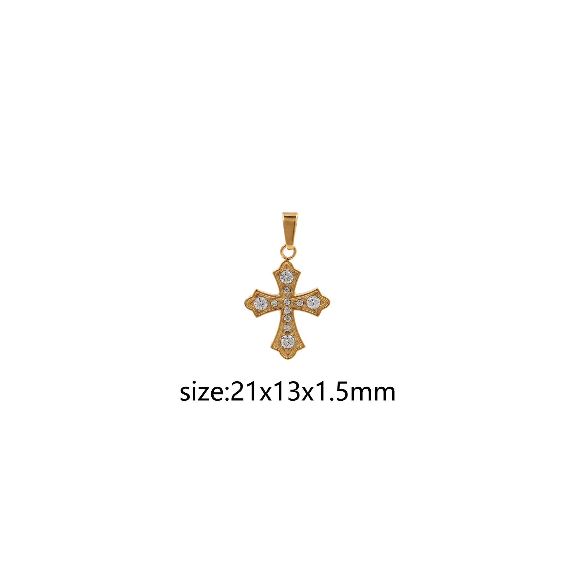 Stainless Steel Cross Pendant,CZ Micro Pave Cross Charm Charm Earrings Necklace for DIY Jewelry Making Supply