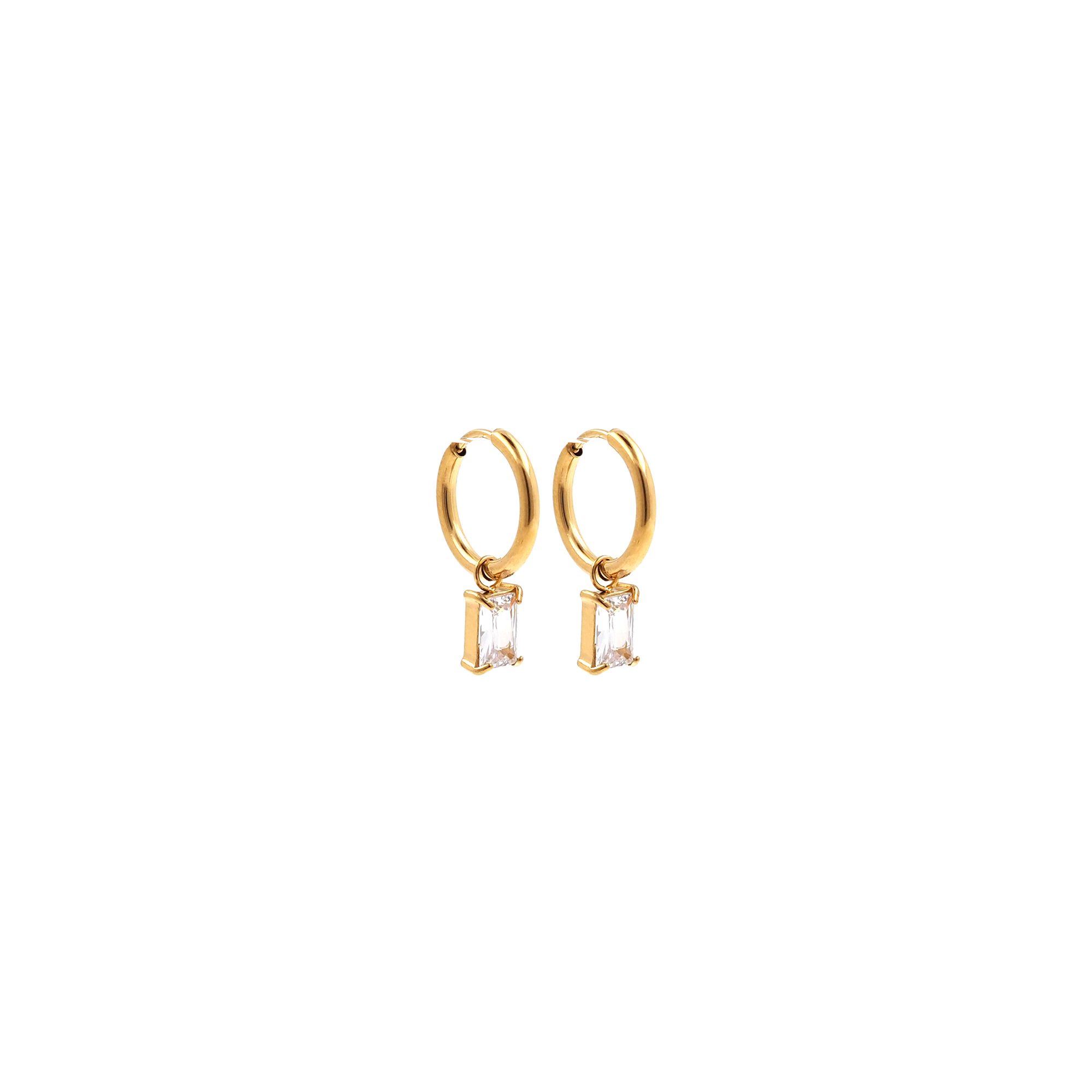 Stainless Steel Rectangle Hoop,Minimalist Hoop Earrings,Dainty Earrings,Gold Hoops,Dainty Hoops Huggie