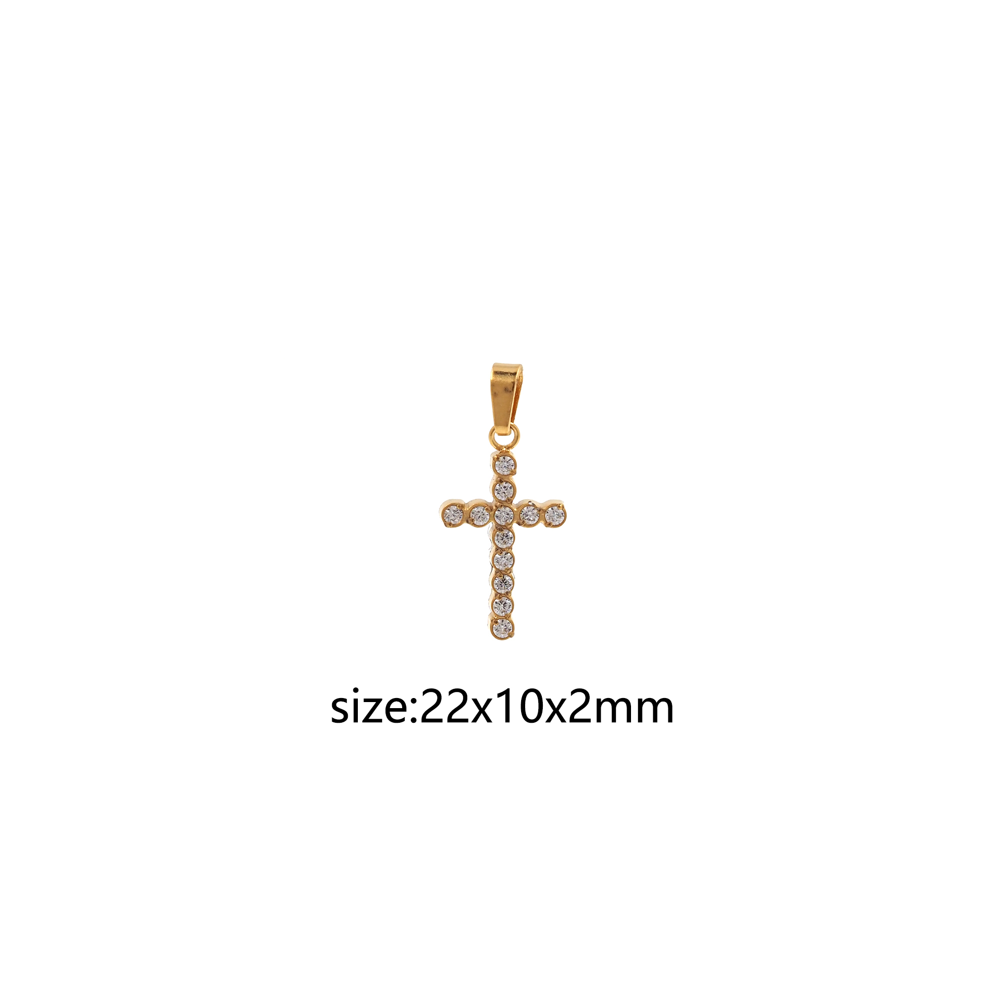 Stainless Steel Cross Pendant,CZ Micro Pave Religious Charm Charm Earrings Necklace for DIY Jewelry Making Supply
