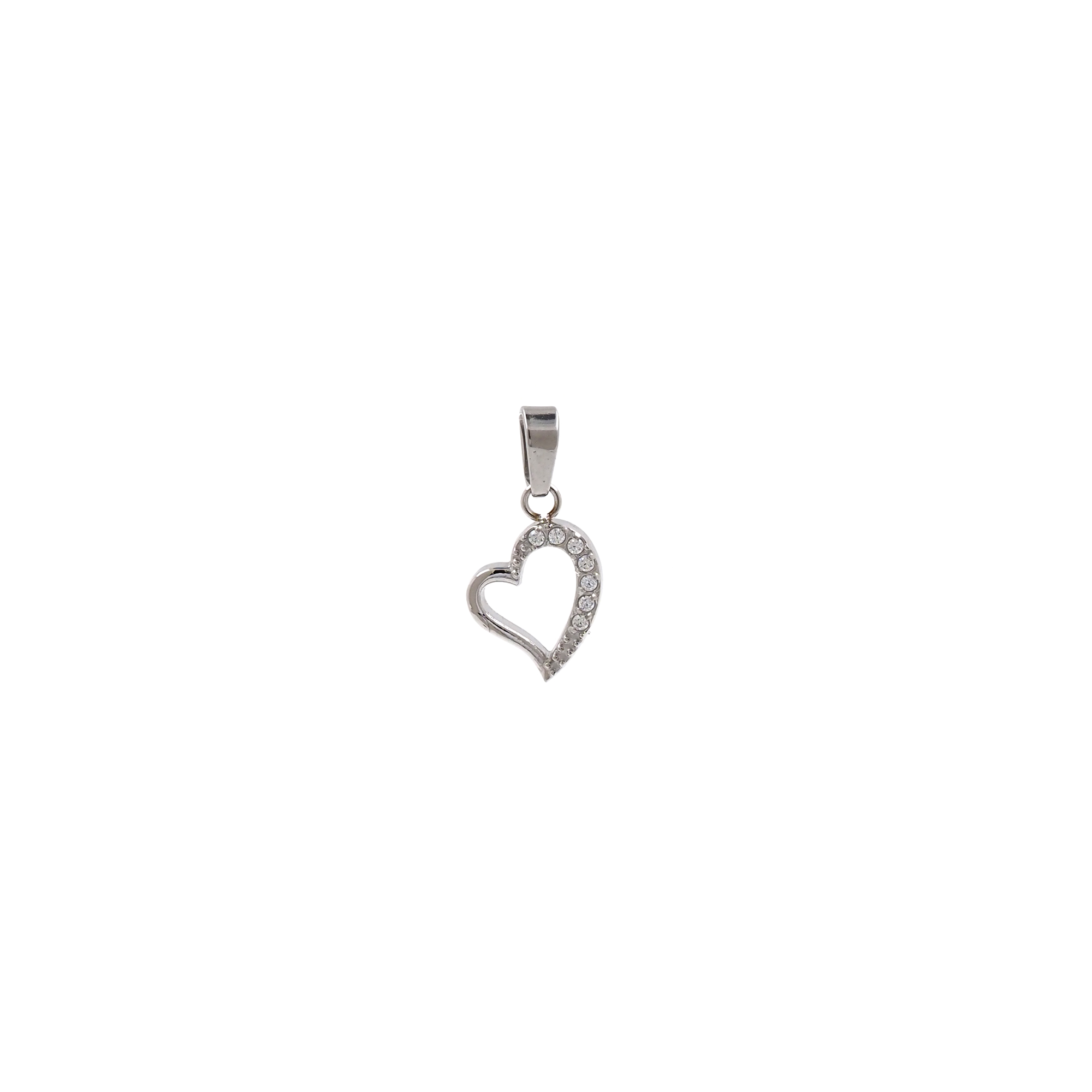 Stainless Steel Heart Pendant,CZ Micro Pave Heart Charm Charm Earrings Necklace for DIY Jewelry Making Supply