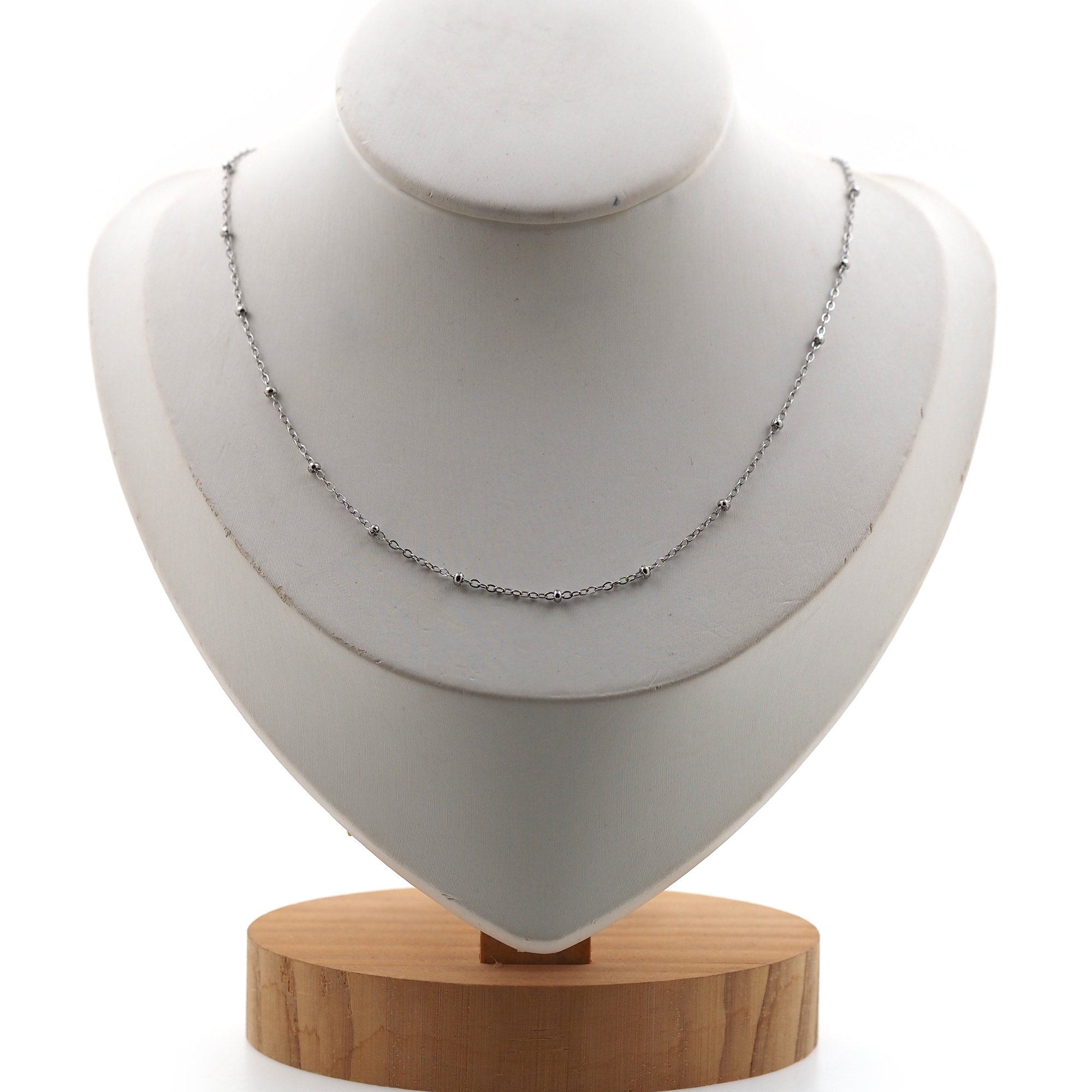 Stainless Steel Ball Chain Necklace,Thin Link Chain Necklace,Beaded Necklace,Minimalist Necklace,Adjustable Necklace