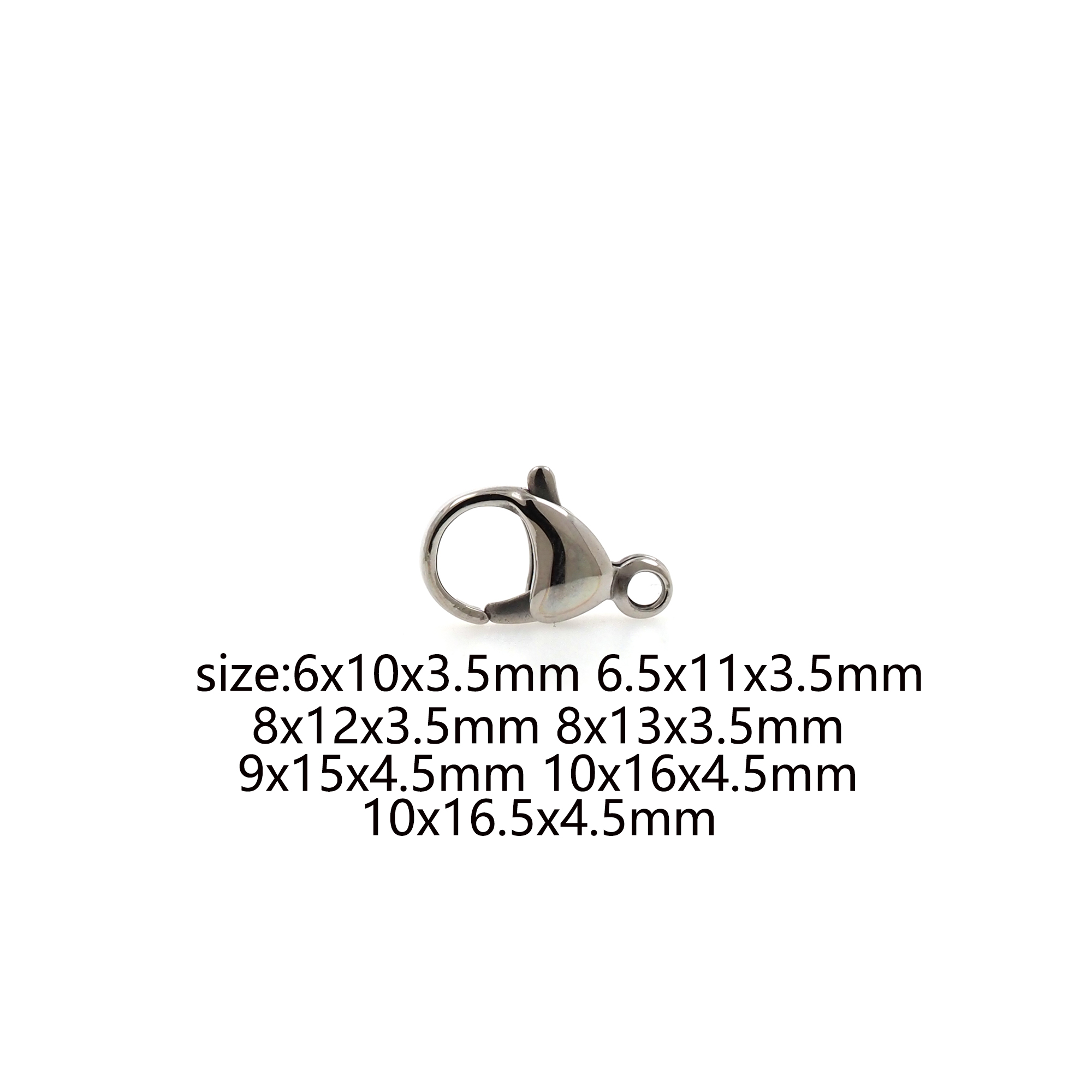 5pcs Stainless Steel Silver Lobster Clasp,Dainty Carabiner Clasp,Lobster Spring Buckle for DIY Jewelry Necklace Bracelet