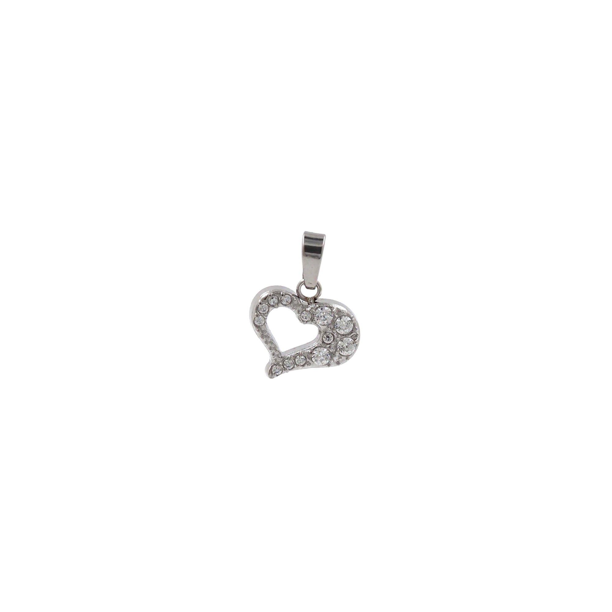 Stainless Steel Heart Pendant,CZ Micro Pave Heart Charm Charm Earrings Necklace for DIY Jewelry Making Supply