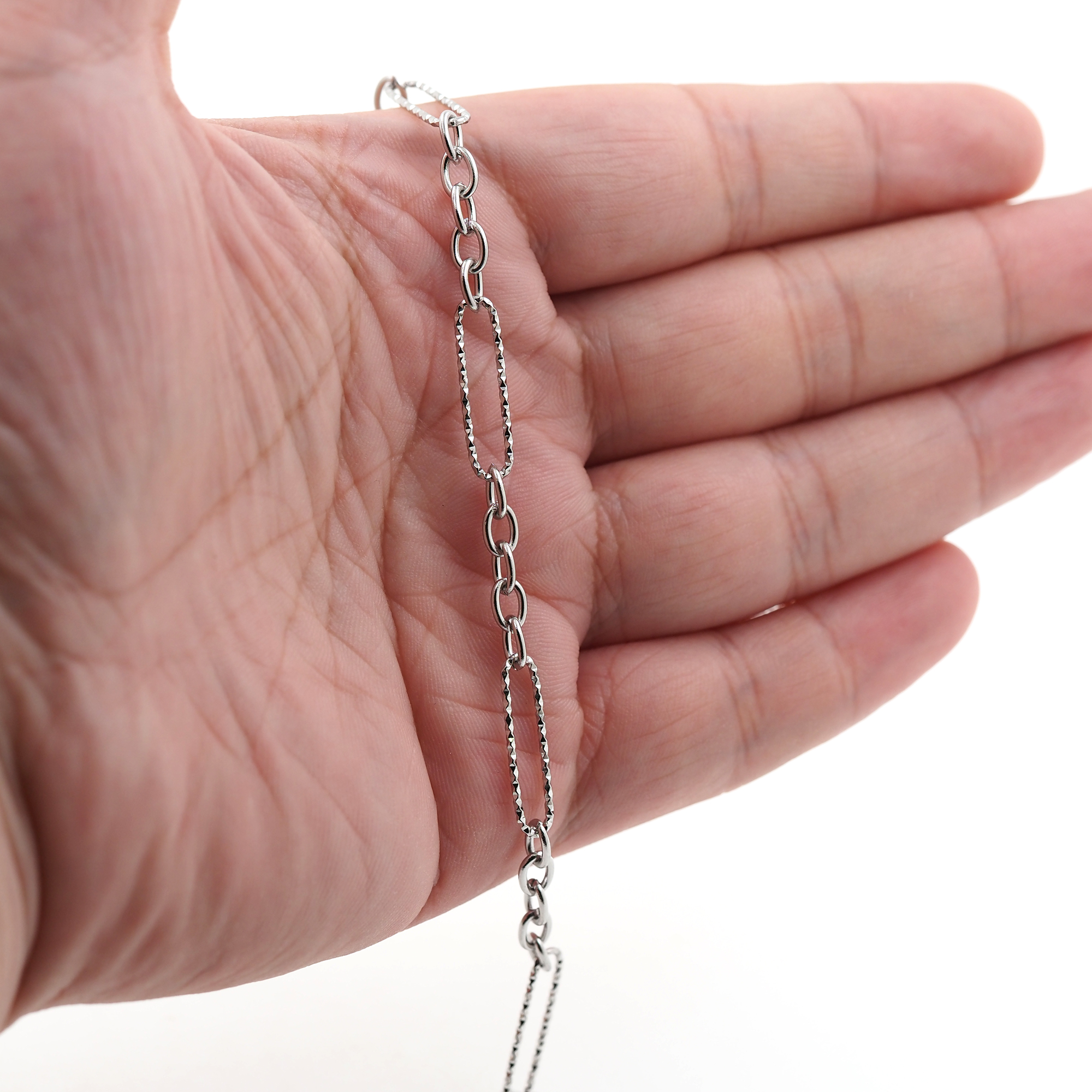 Stainless Steel Silver Cable Chain Necklace,Dainty Link Chain,Paper Clip Chain,Oval Chain Necklace for Women DIY Jewelry Making Supply