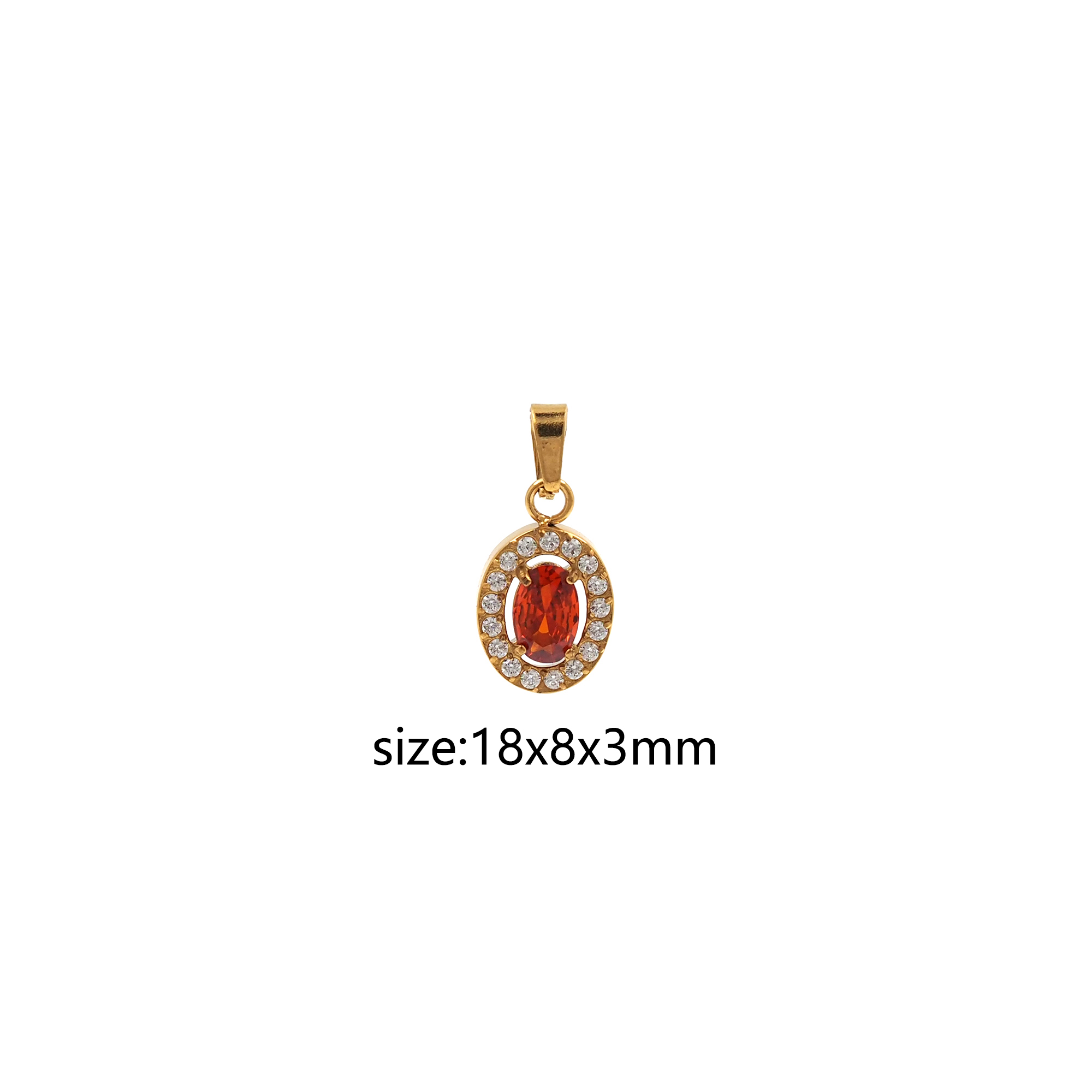 Stainless Steel Oval Pendant,CZ Micro Pave Oval Charm Charm Earrings Necklace for DIY Jewelry Making Supply