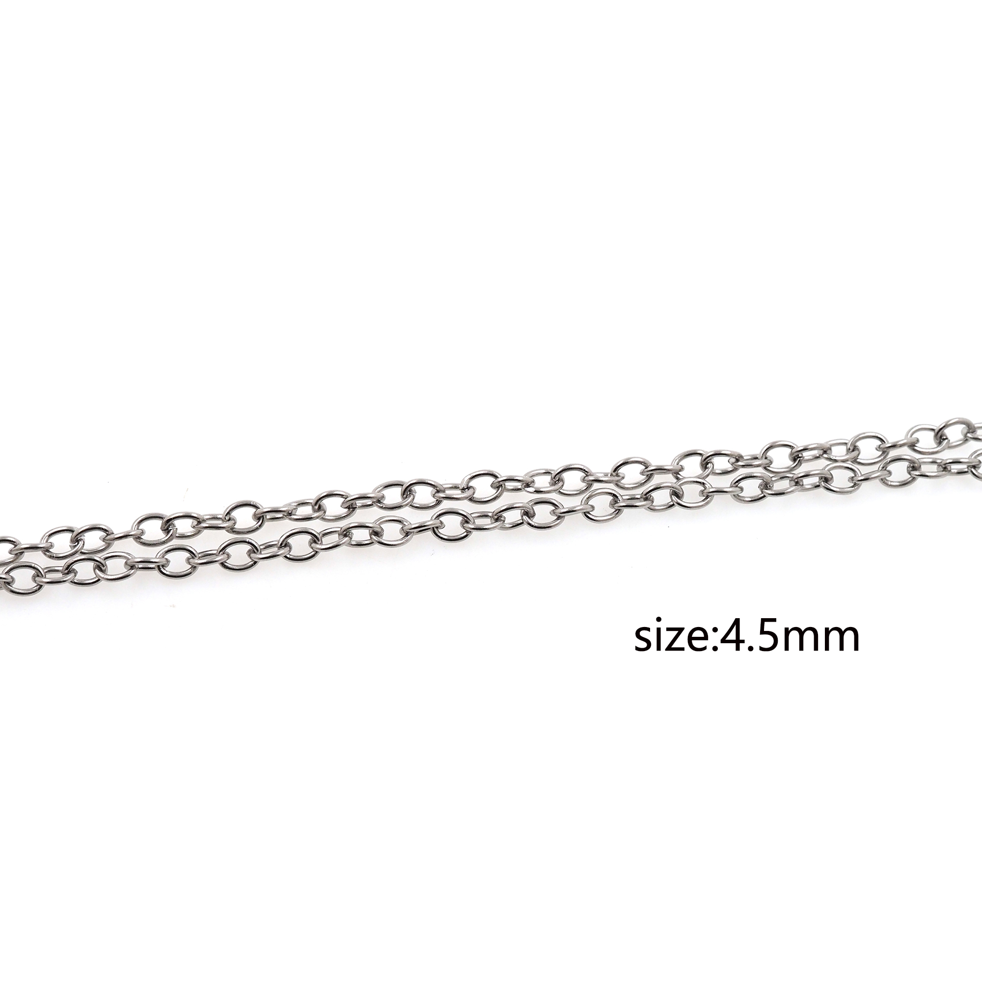 Stainless Steel Silver Twist Chain Necklace,Minimalist Link Chain,Oval Chain Necklace for Women DIY Jewelry Making Supply