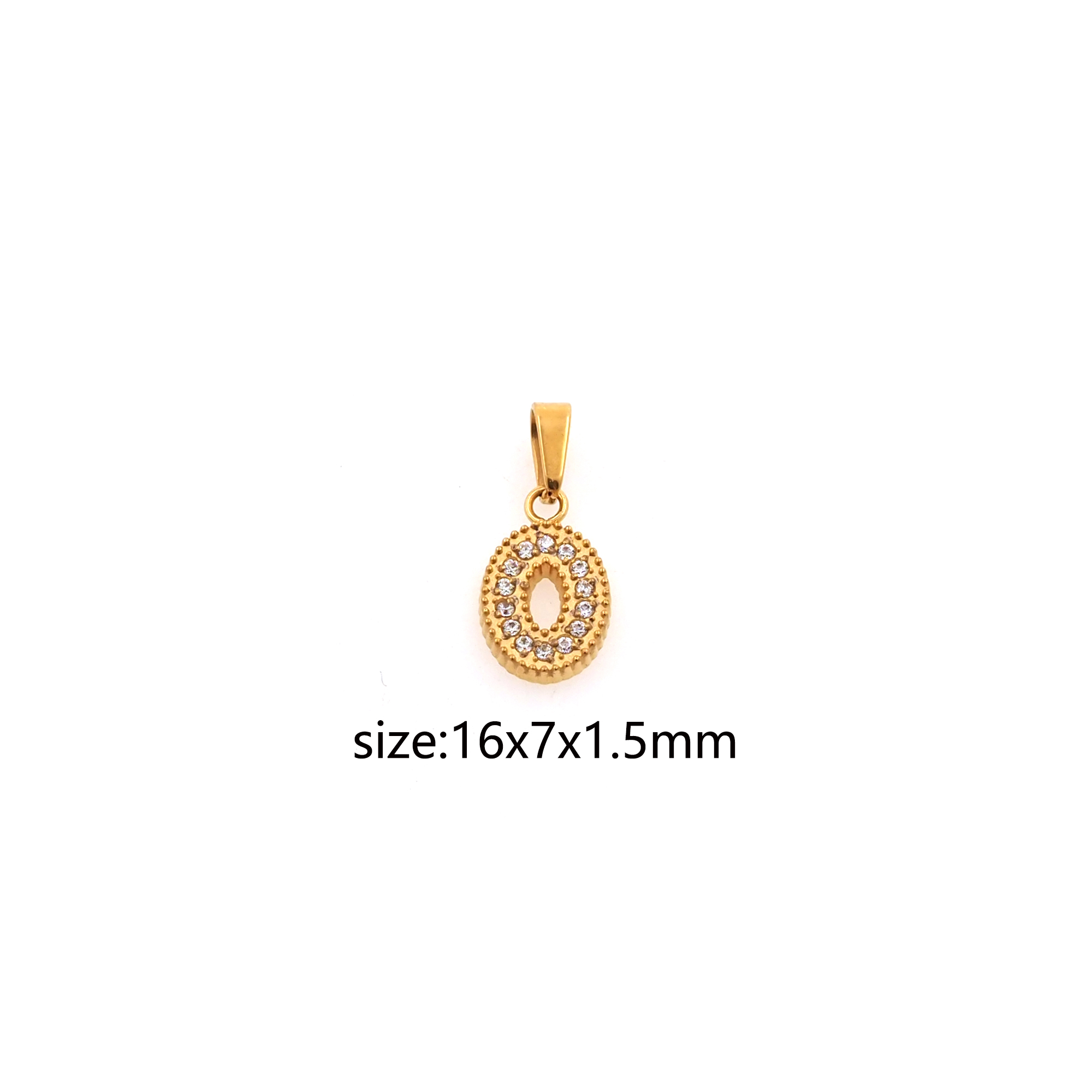Stainless Steel Oval Pendant,CZ Micro Pave Oval Charm Charm Earrings Necklace for DIY Jewelry Making Supply