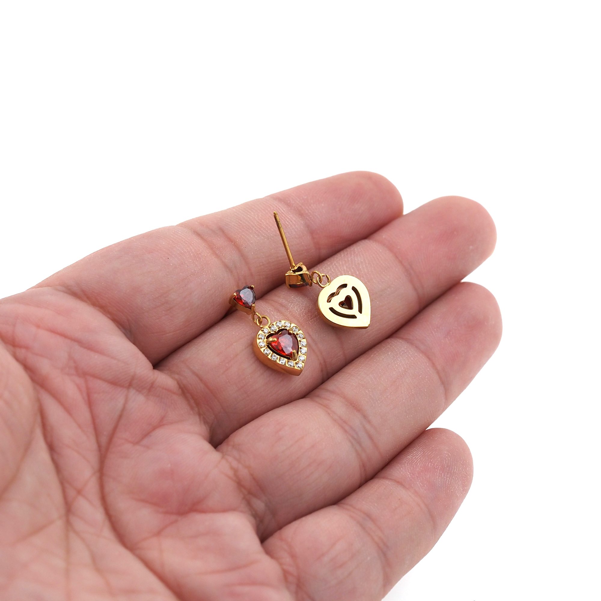 Stainless Steel Heart Stud Earrings,Dangle Earring,Everyday Earrings,Dainty Earrings,Minimalist Earring,Gift for Wife