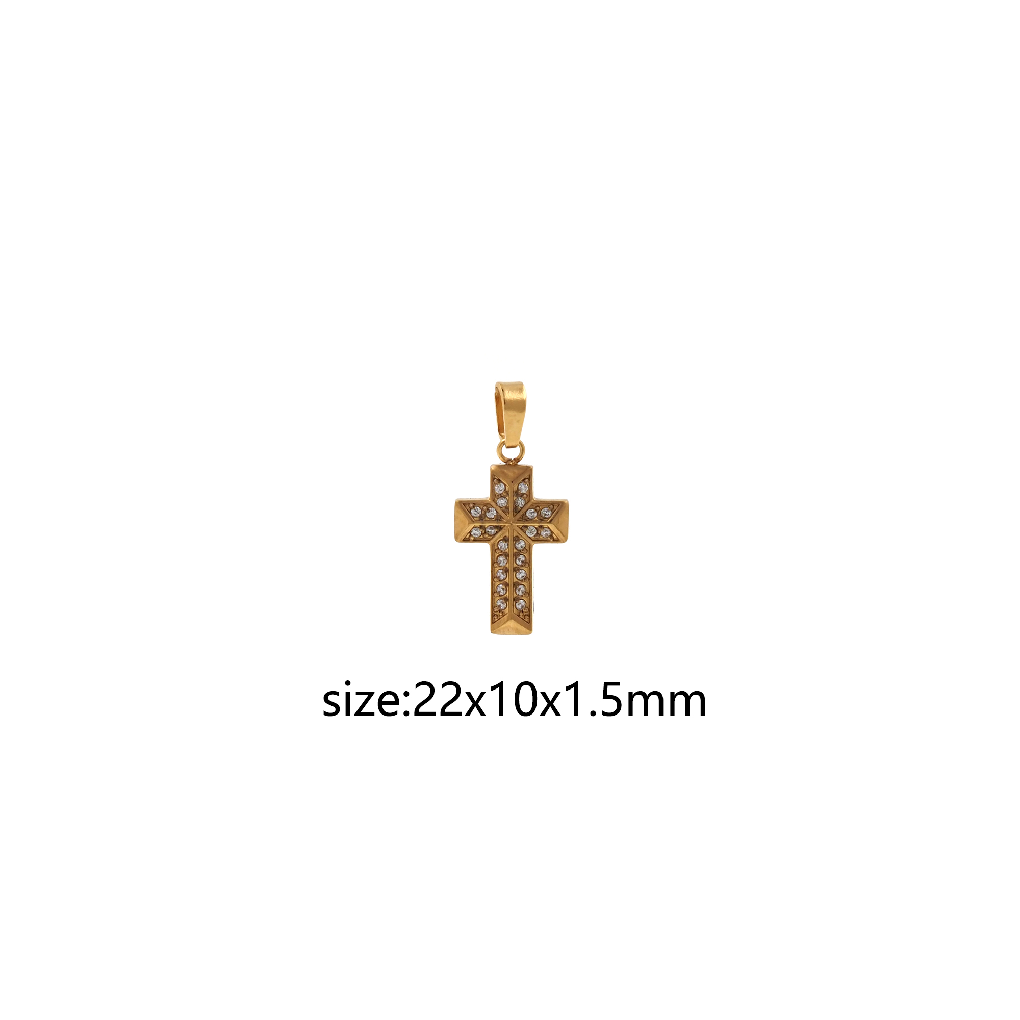 Stainless Steel Cross Pendant,CZ Micro Pave Religious Charm Charm Earrings Necklace for DIY Jewelry Making Supply