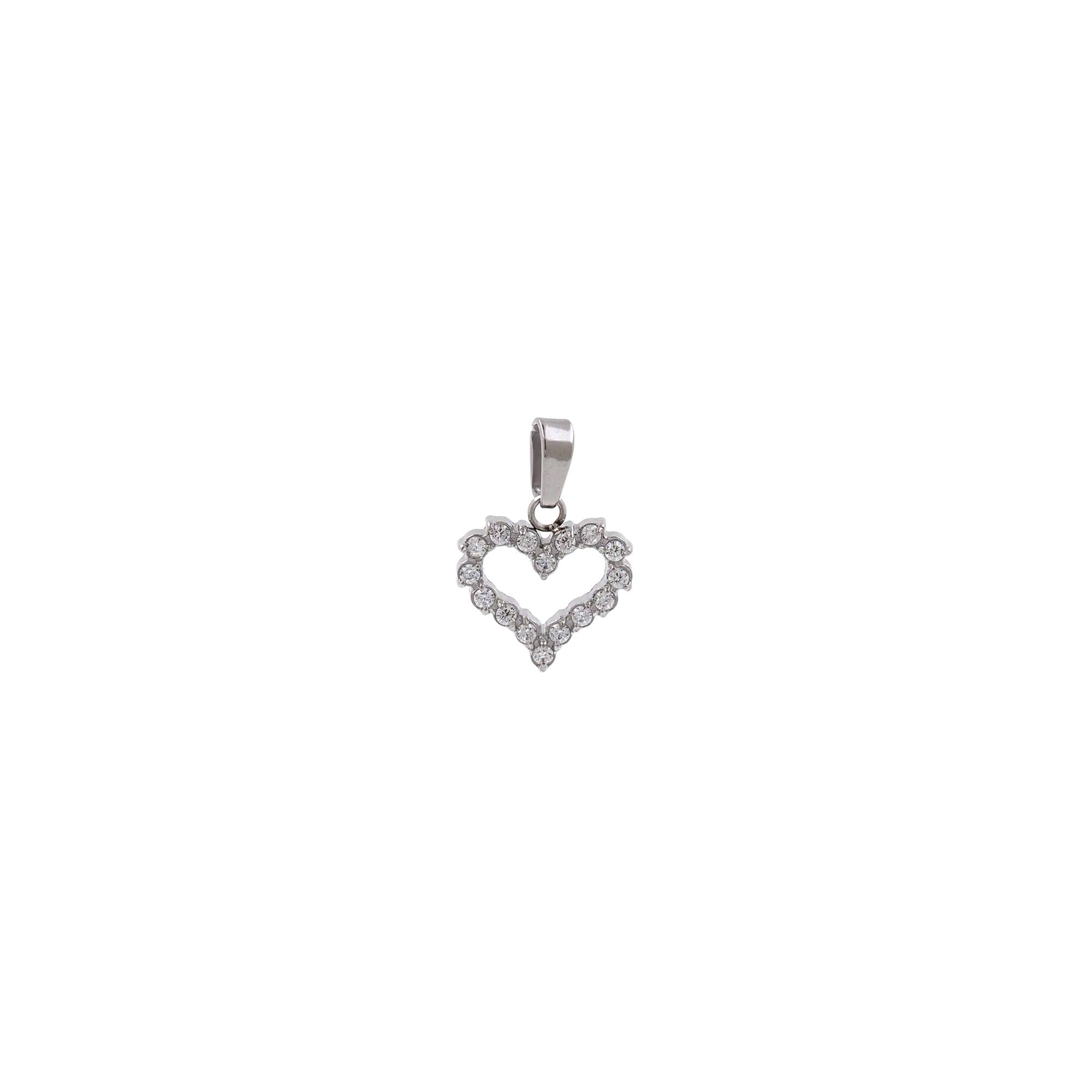 Stainless Steel Heart Pendant,CZ Micro Pave Heart Charm Charm Earrings Necklace for DIY Jewelry Making Supply