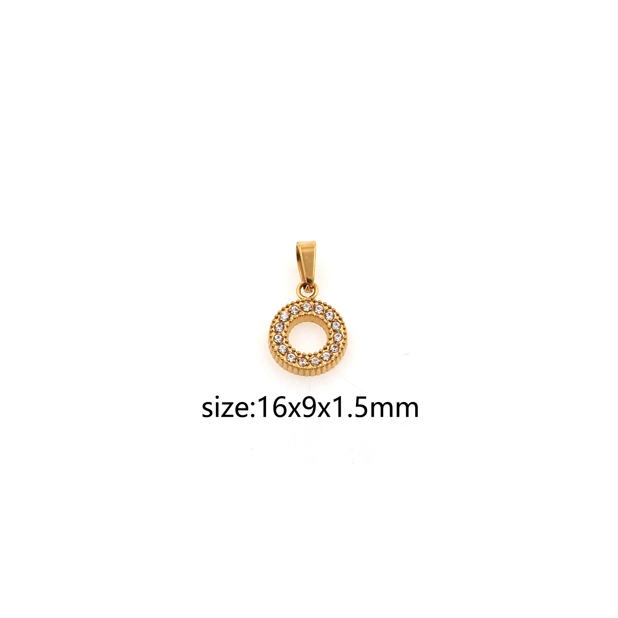 CZ Micro Pave Round Pendant,Stainless Steel Round Charm Charm Earrings Necklace for DIY Jewelry Making Supply