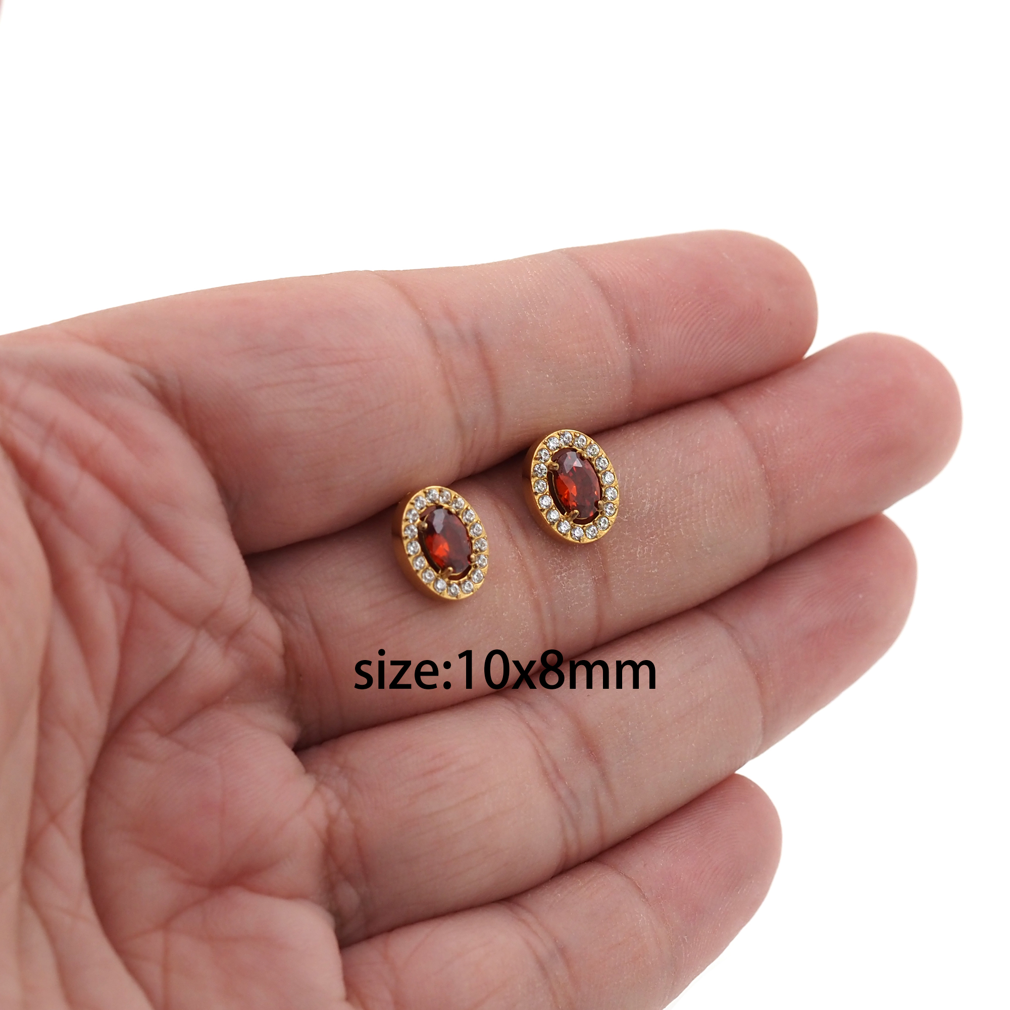 Stainless Steel Oval Stud Earrings,Dainty Earrings,Dangle Earrings,Minimalist Earring,DIY Jewelry Making Supply