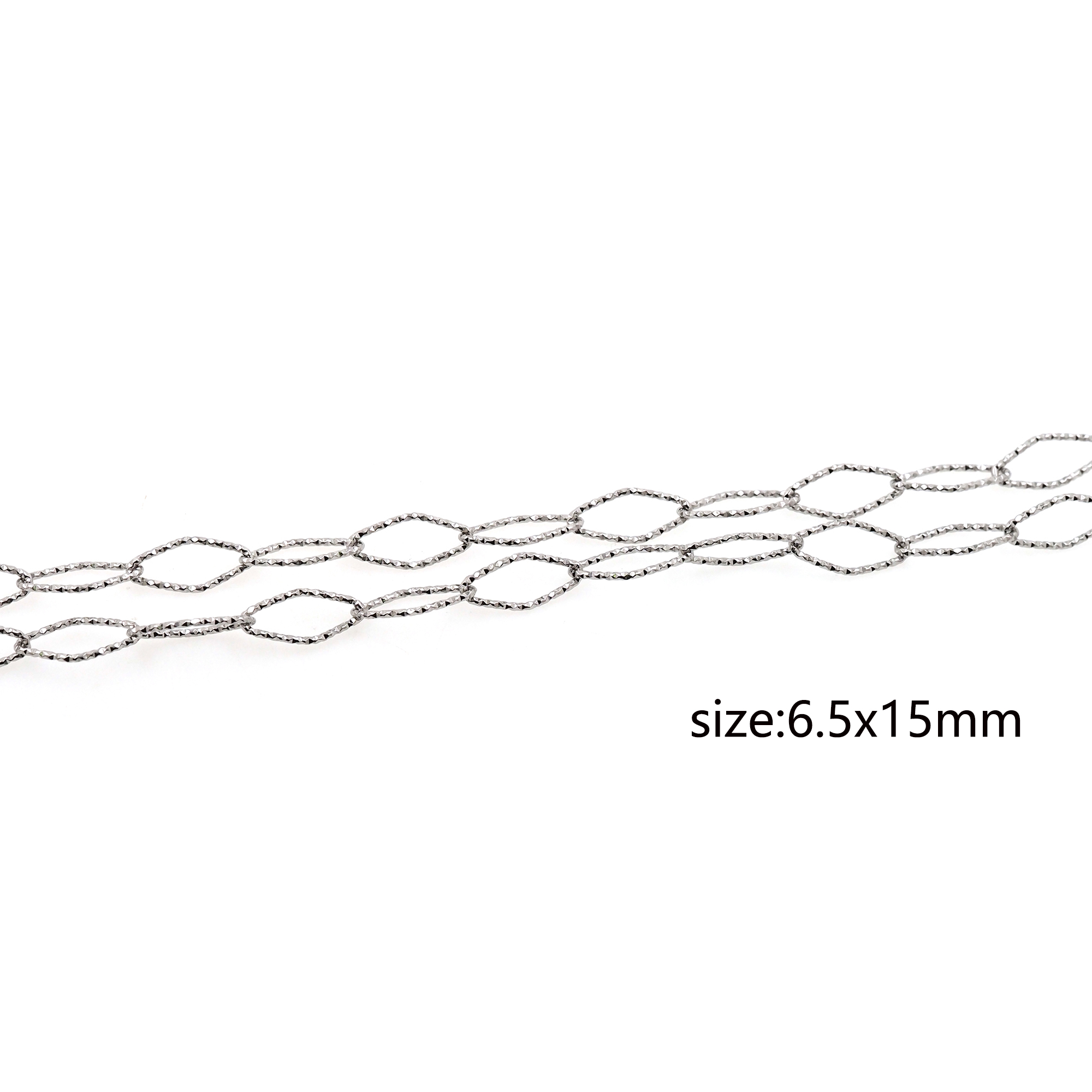 Stainless Steel Rhombus Chain Necklace,Minimalist Link Chain,Silver Chain Necklace for Women DIY Jewelry Making Supply