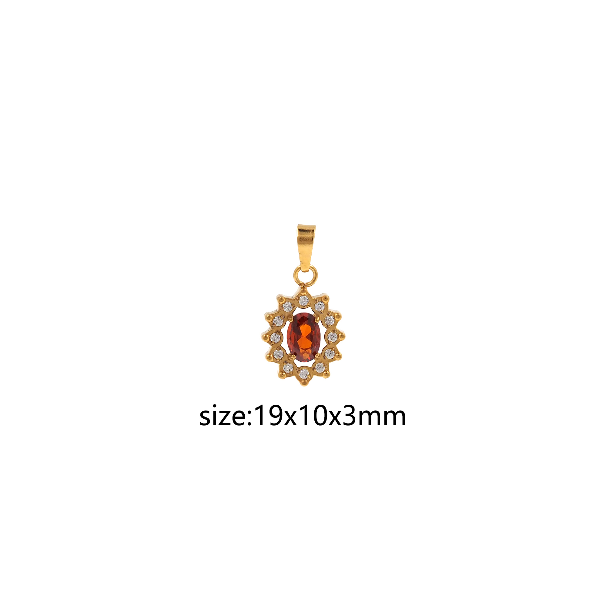 Stainless Steel Oval Pendant,CZ Micro Pave Oval Charm Charm Earrings Necklace for DIY Jewelry Making Supply